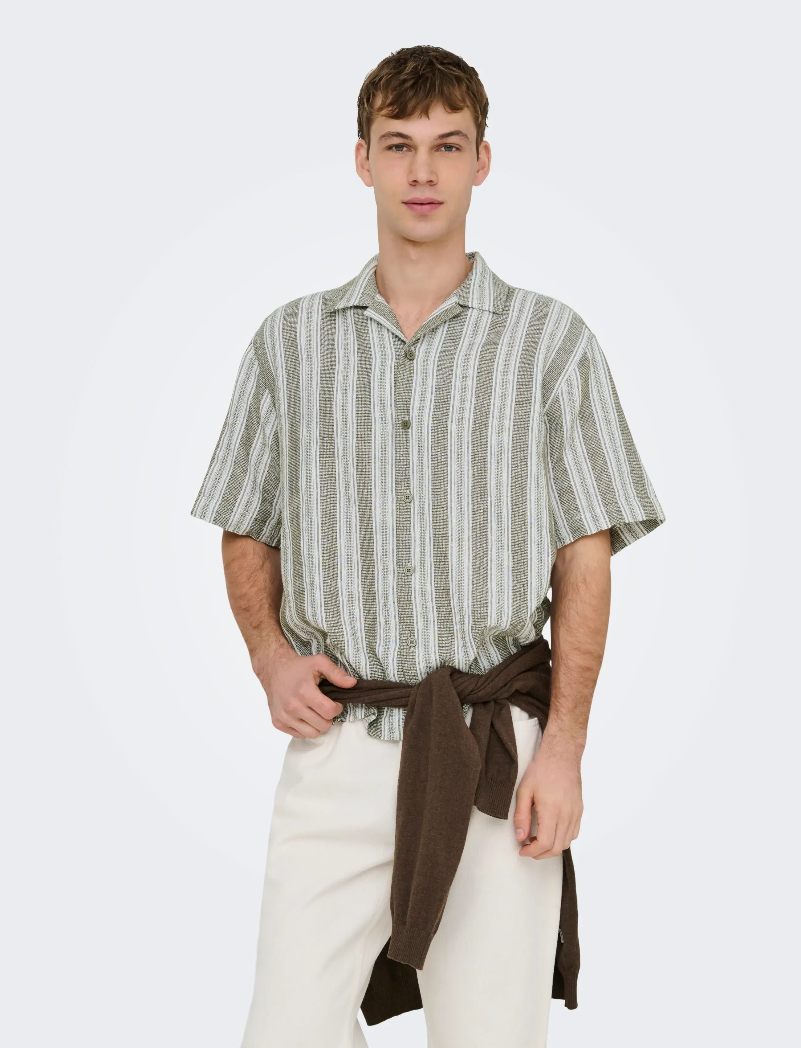 ONLY & SONS ONSWALKER RLX RESORT SS 035 SHIRT NOOS - ONLY & SONS - DARK OLIVE / khaki/green