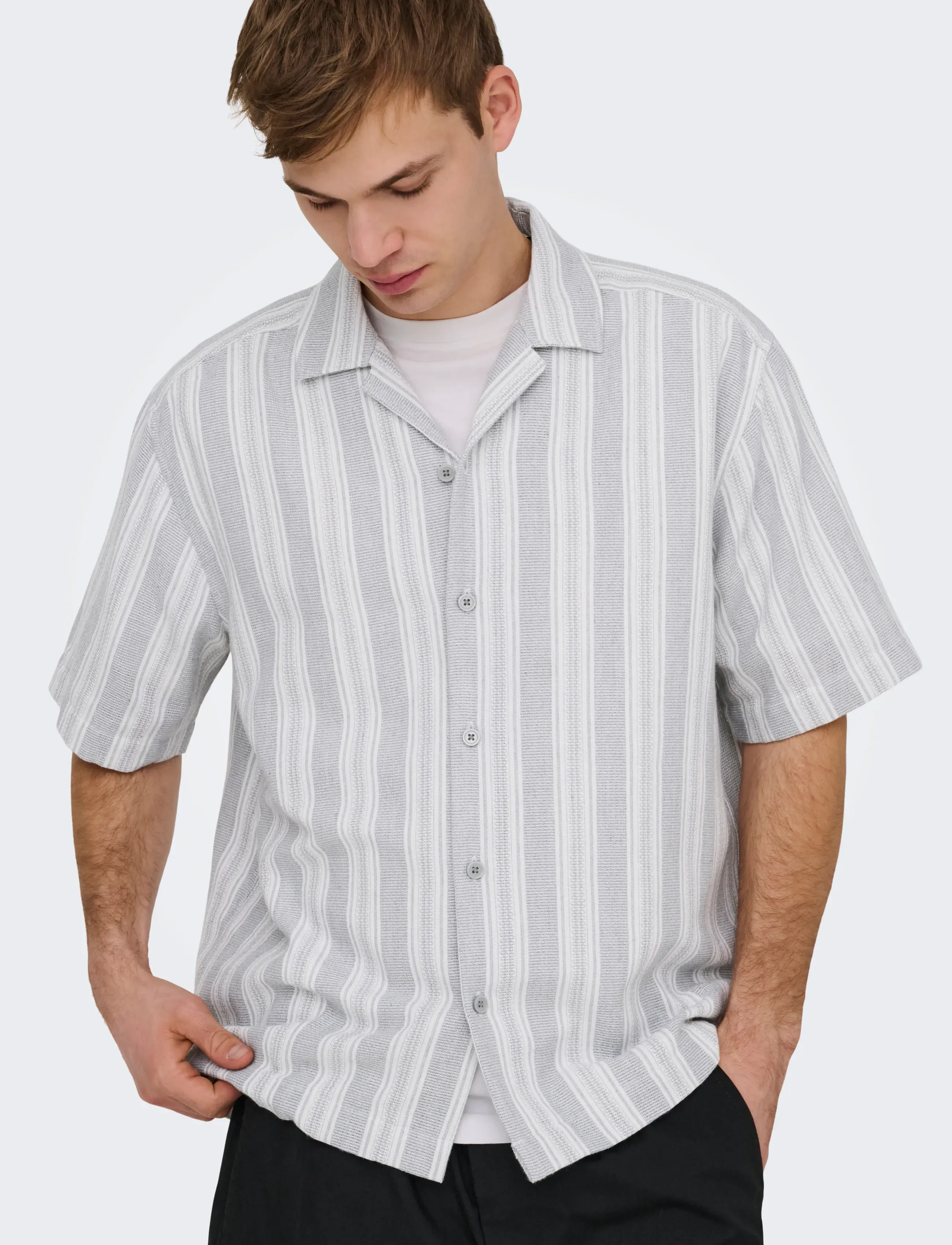 ONLY & SONS Onswalker Rlx Resort Ss 035 Shirt Noos randiga skjortor herr – bild 6