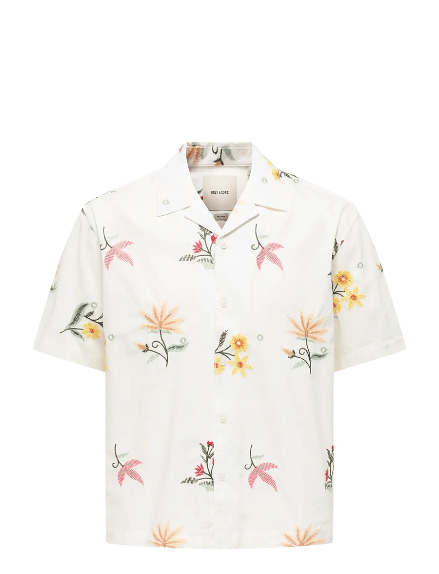 ONLY & SONS - ONSEDWARD RLX SS SHIRT - gemusterte hemden - bright white - 1