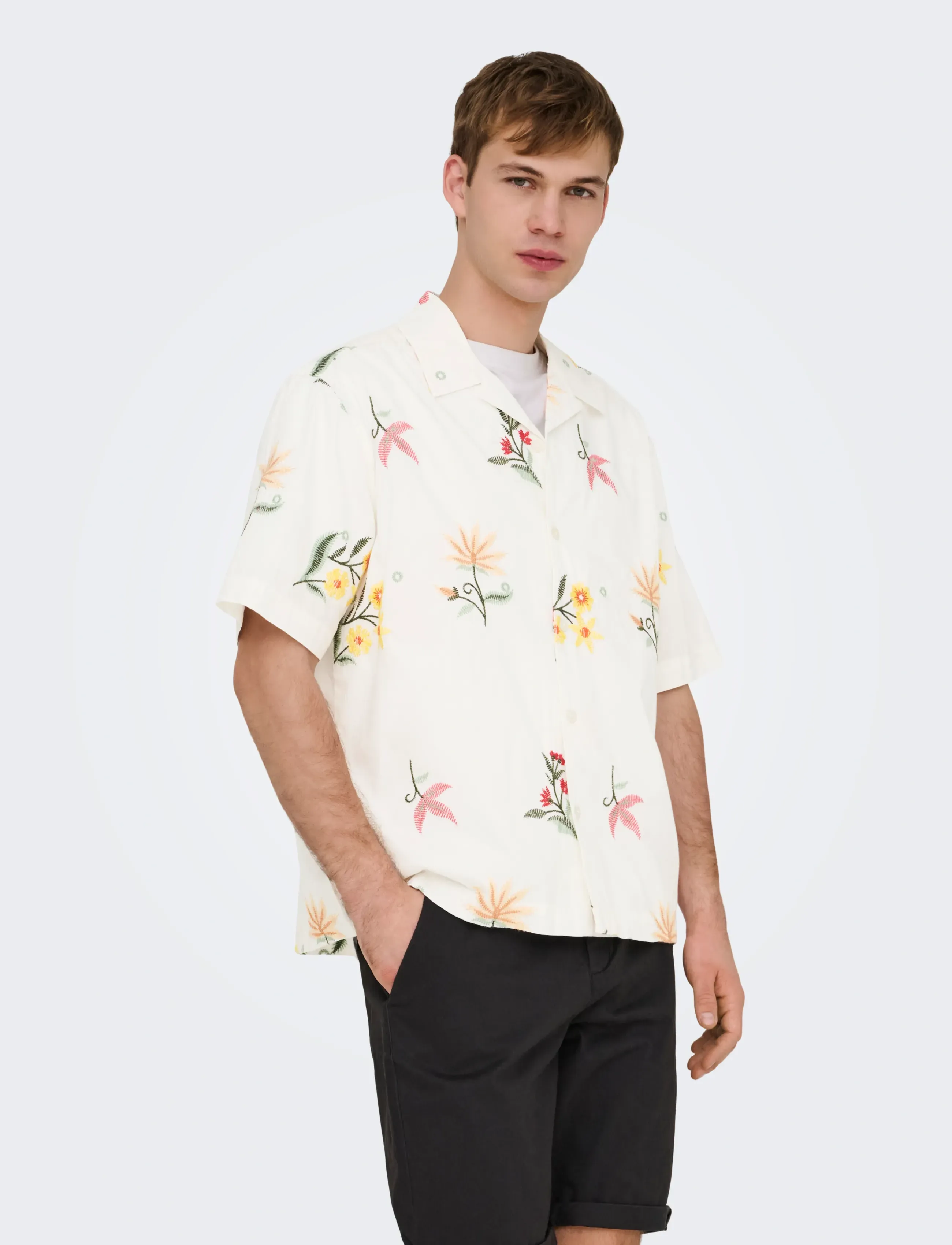 ONLY & SONS ONSEDWARD RLX SS SHIRT - Apģērbi - BRIGHT WHITE / white