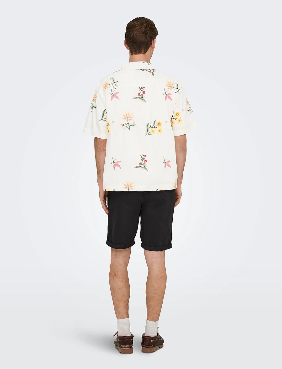 ONLY & SONS - ONSEDWARD RLX SS SHIRT - gemusterte hemden - bright white - 3
