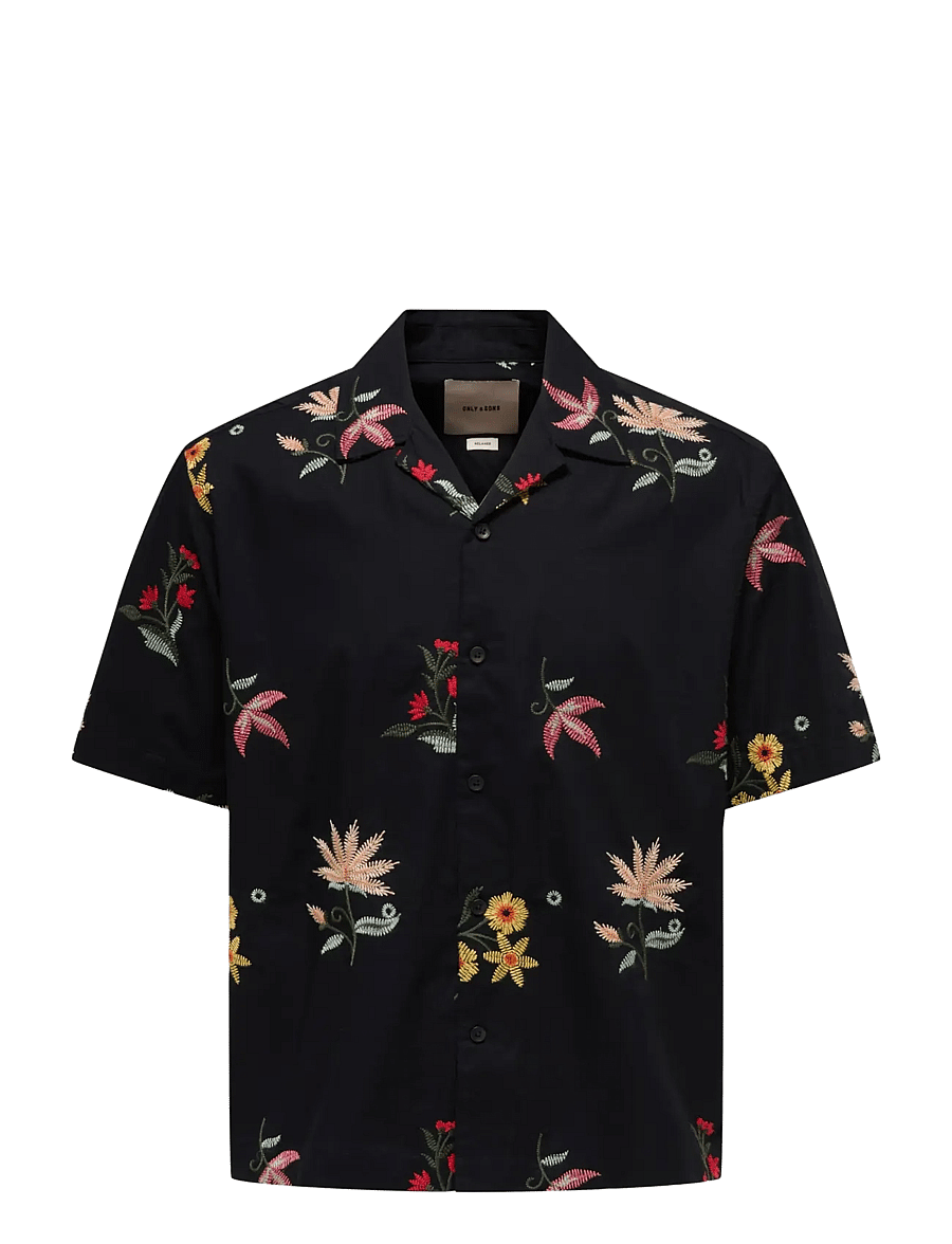 ONLY & SONS - ONSEDWARD RLX SS SHIRT - mustriga särgid - jet black - 0
