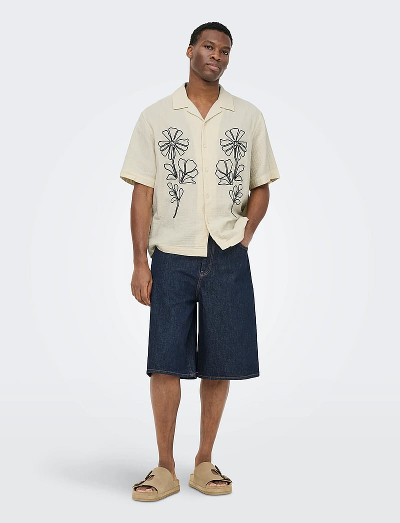 ONLY & SONS - ONSJACKSON RLX SS 014 SHIRT - kurzarmhemden - bone white - 4