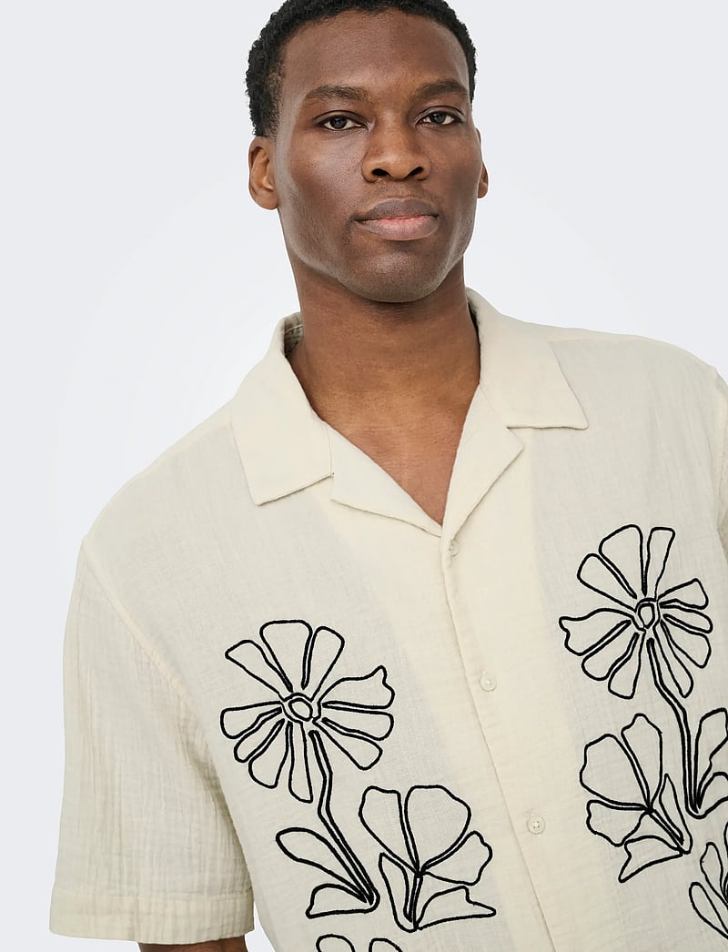 ONLY & SONS - ONSJACKSON RLX SS 014 SHIRT - kurzarmhemden - bone white - 5