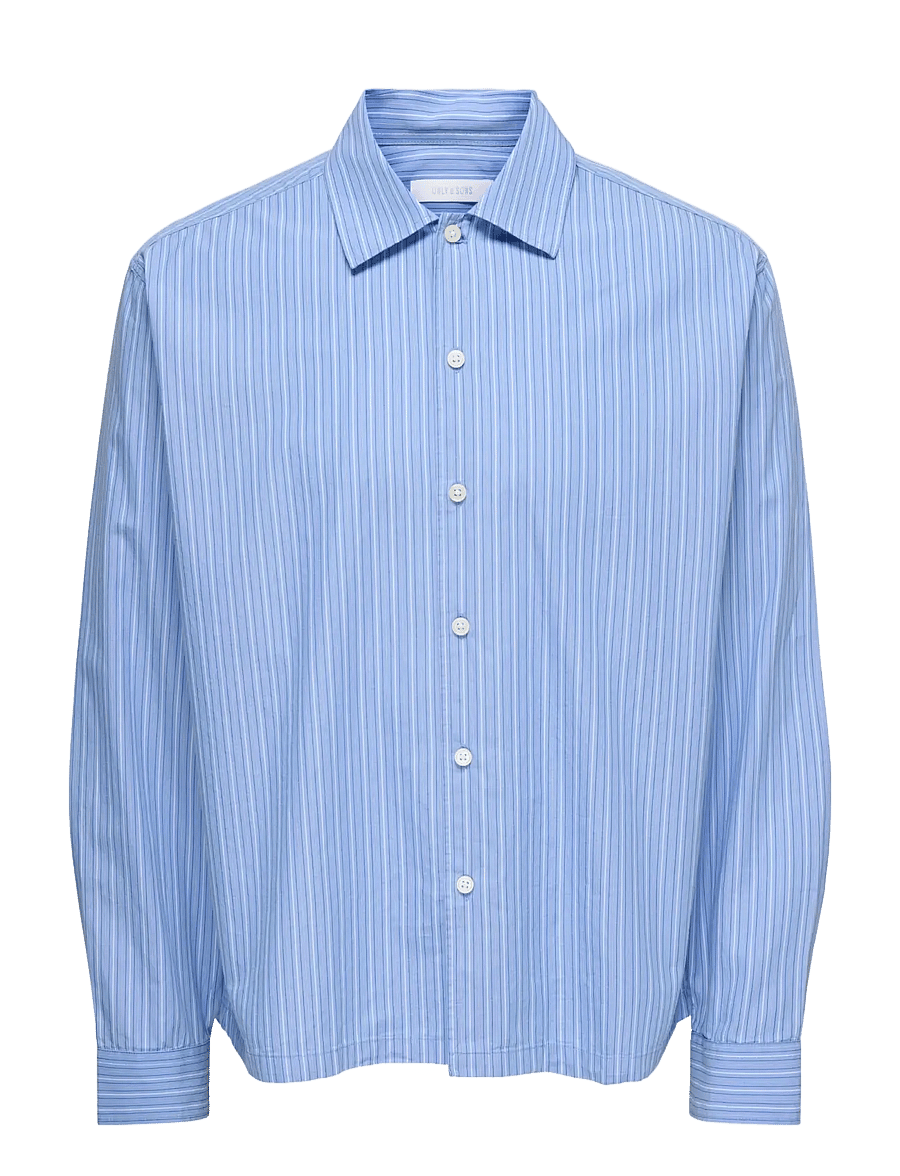 ONLY & SONS - ONSOPALINE RELAX LS SHIRT FRML - randiga skjortor - skyway - 1
