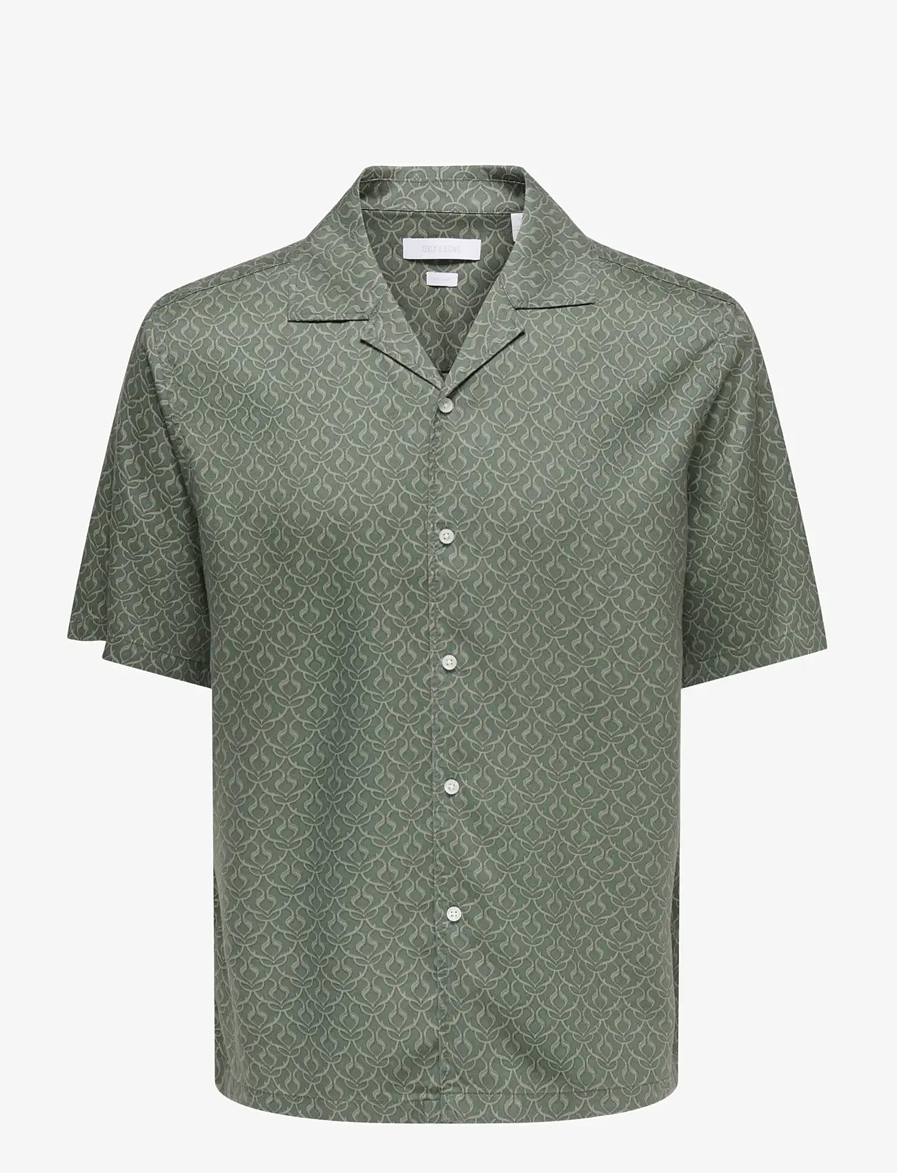 ONLY & SONS - ONSPERU RELAX SS SHIRT FRML - krekli ar rakstu - agave green - 0