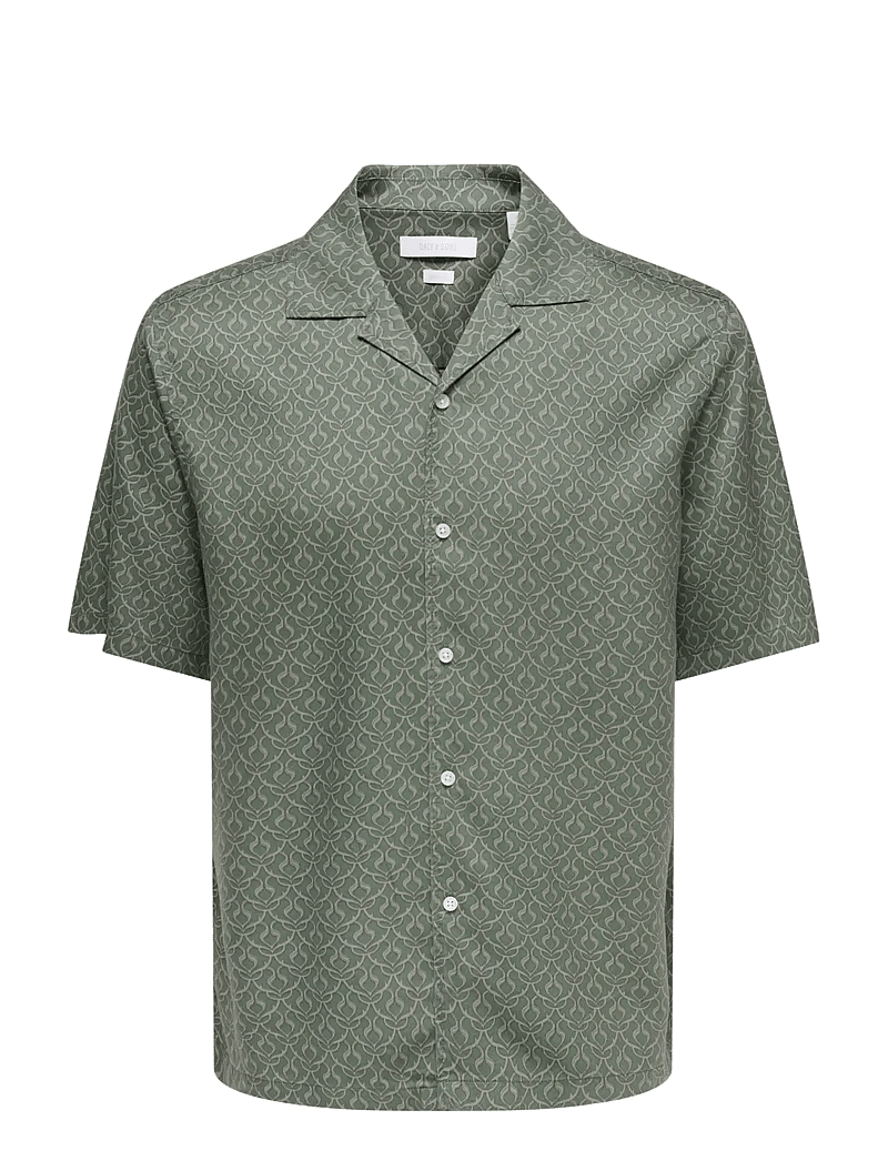 ONLY & SONS - ONSPERU RELAX SS SHIRT FRML - krekli ar rakstu - agave green - 0