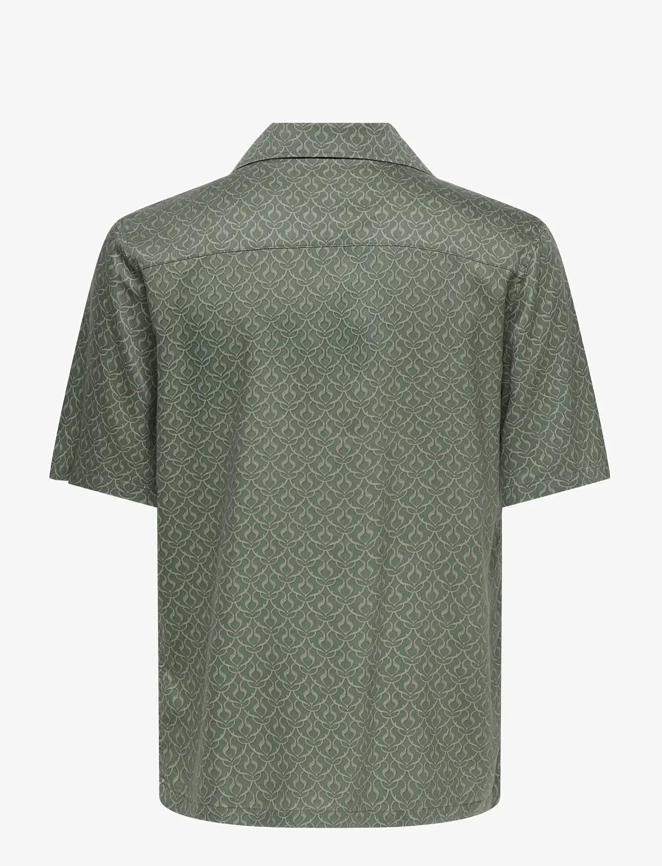 ONLY & SONS - ONSPERU RELAX SS SHIRT FRML - krekli ar rakstu - agave green - 1