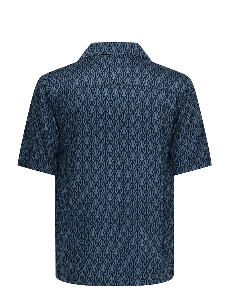 ONLY & SONS - ONSPERU RELAX SS SHIRT FRML - mønstrede skjorter - china blue - 1