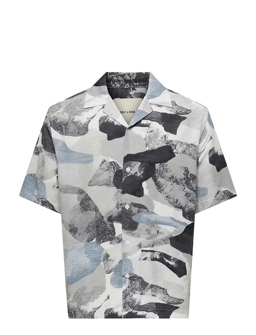 ONLY & SONS - ONSHARVI RLX RESORT SS 041 AOP SHIRT - mönstrade skjortor - surf spray - 0