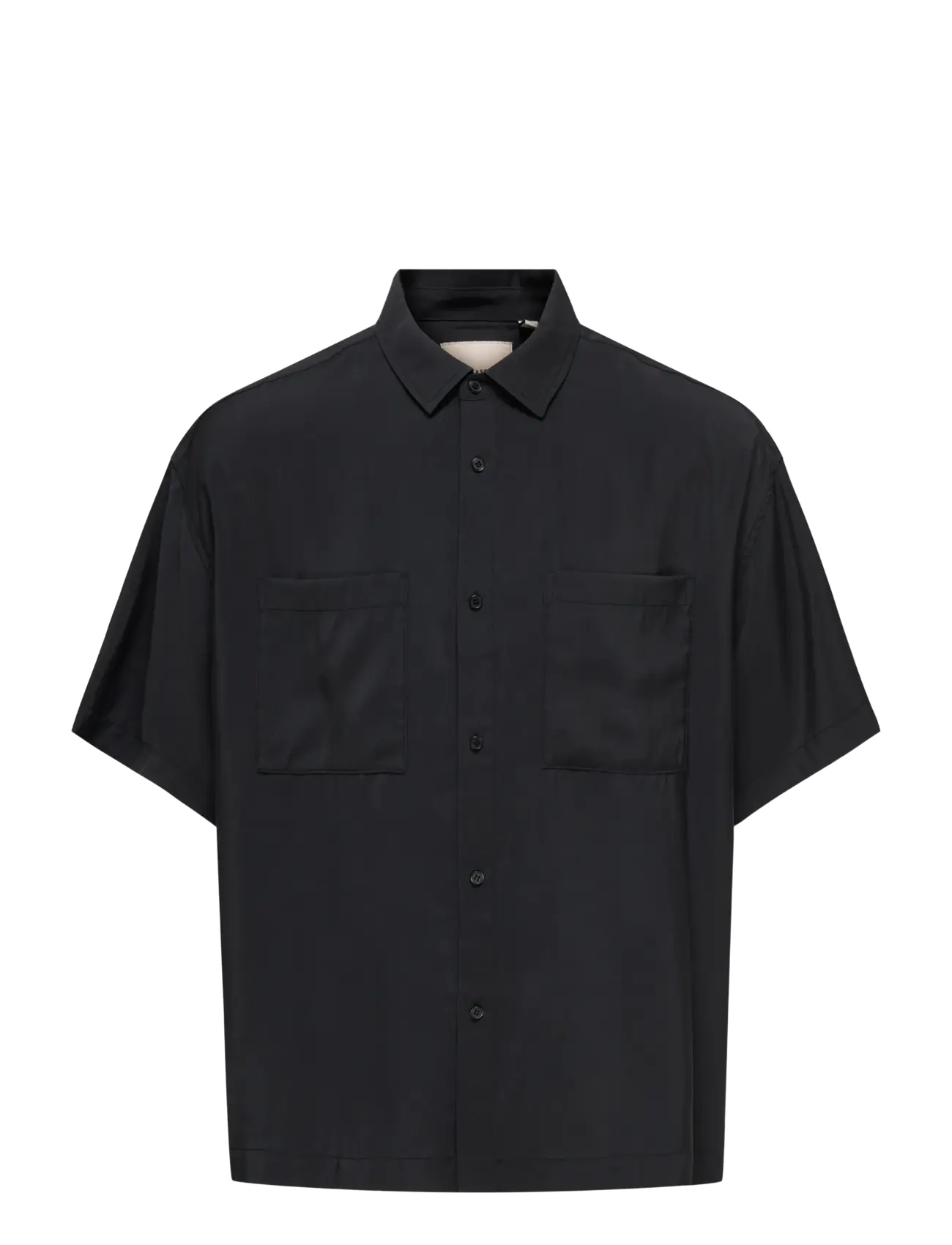ONLY & SONS ONSFADE LOOSE MODAL BLEND 0589 SHIRT - Kurzarmhemden - JET BLACK / black