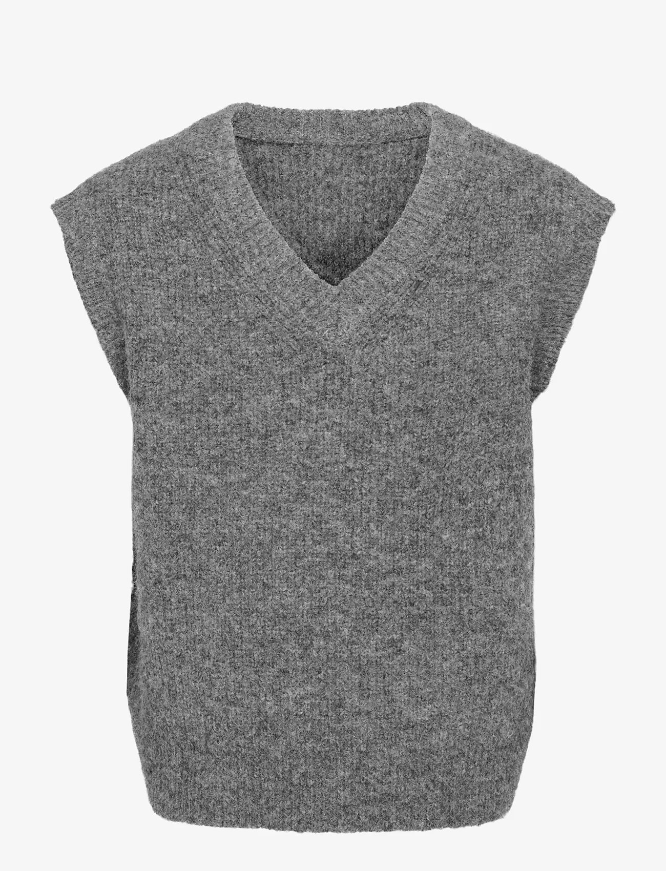 ONLY & SONS - ONSTROY RLX 12 V-NECK VEST - stickade västar - medium grey melange - 0