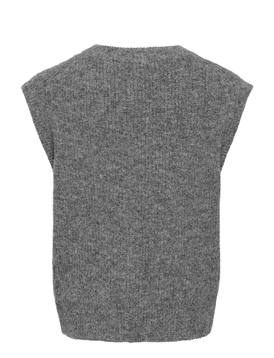 ONLY & SONS - ONSTROY RLX 12 V-NECK VEST - strickwesten - medium grey melange - 1