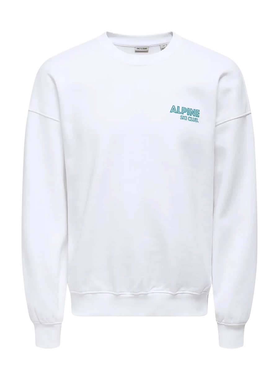 ONLY & SONS - ONSCERES SKI LS REG CREW SWE CS - sweatshirts - bright white - 1