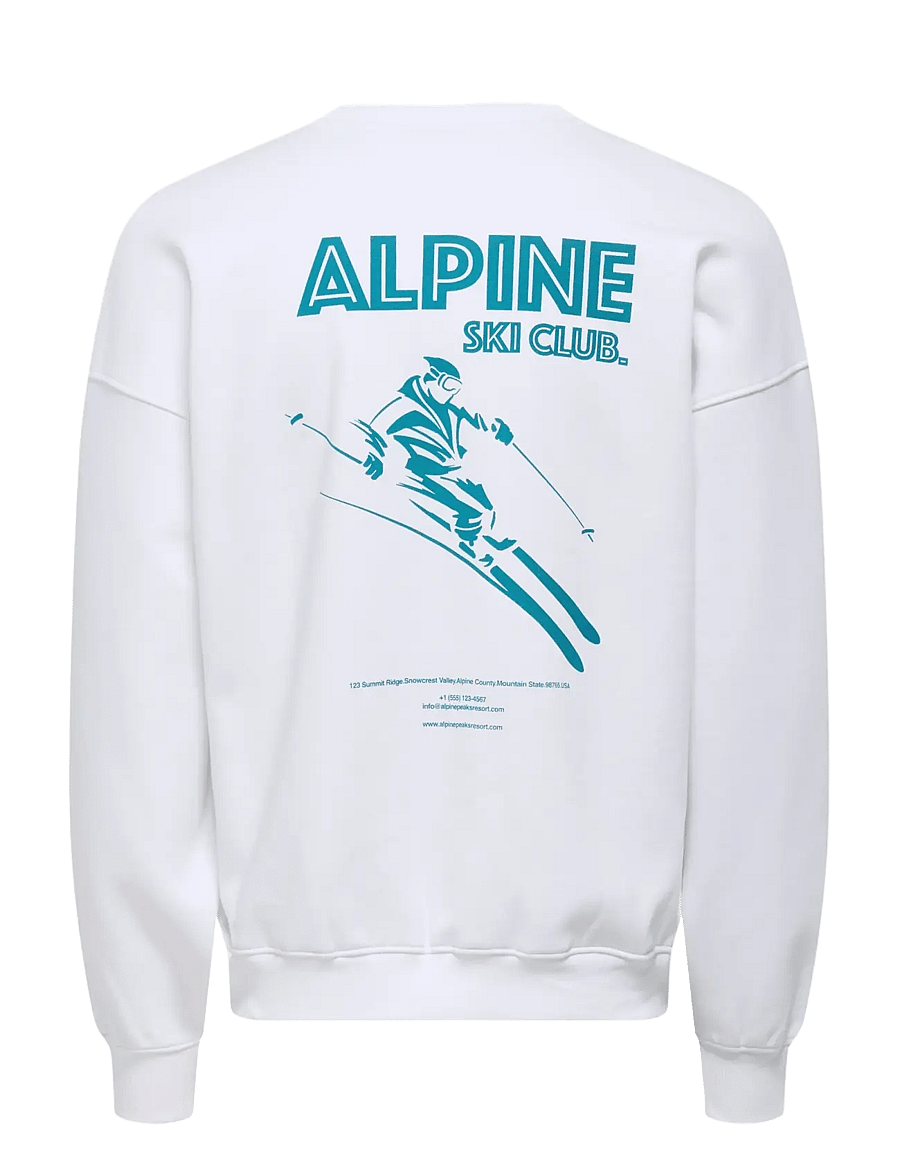 ONLY & SONS - ONSCERES SKI LS REG CREW SWE CS - sweatshirts - bright white - 2