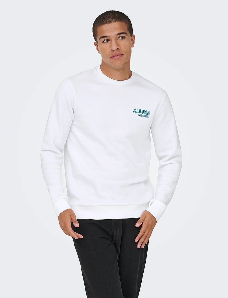 ONLY & SONS - ONSCERES SKI LS REG CREW SWE CS - kolekcijos - bright white - 0
