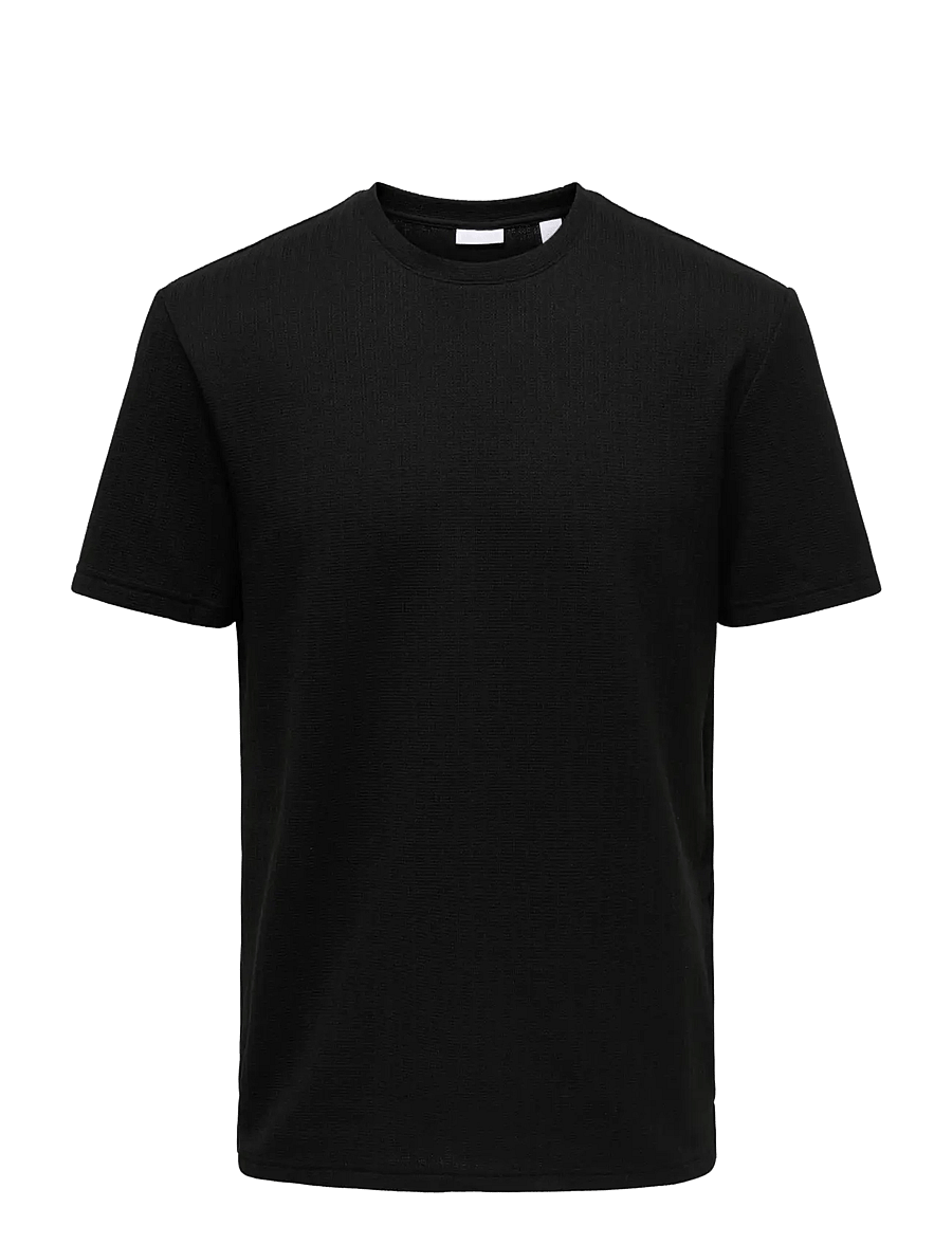 ONLY & SONS - ONSTREY LIFE REG SS FRML TEE - kurzärmelige t-shirts - black - 0