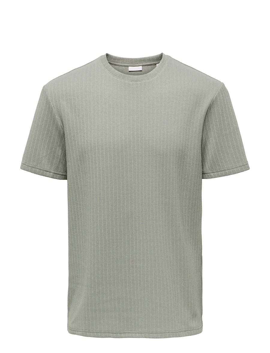 ONLY & SONS - ONSTREY LIFE REG SS FRML TEE - short-sleeved t-shirts - laurel oak - 0