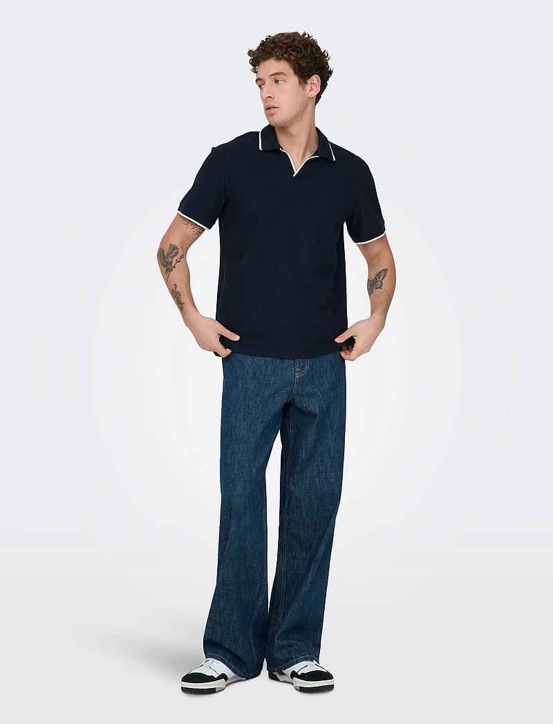 ONLY & SONS - ONSASTON REG SS FRML RESORT POLO - kurzärmelig - dark sapphire - 4