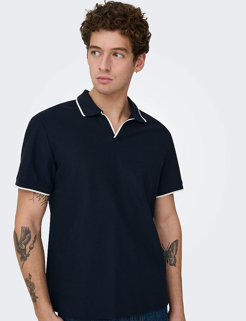 ONLY & SONS - ONSASTON REG SS FRML RESORT POLO - kurzärmelig - dark sapphire - 5