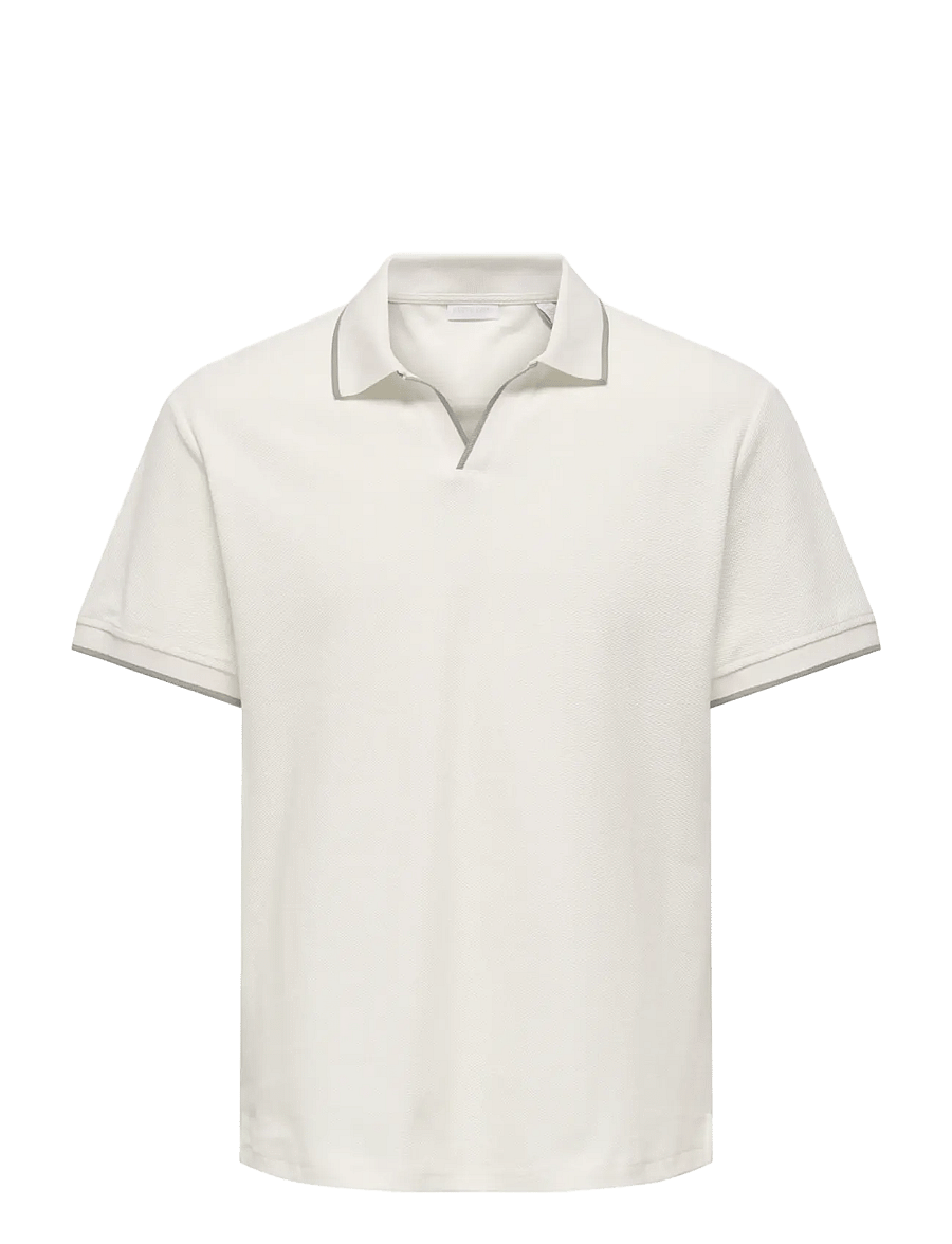 ONLY & SONS - ONSASTON REG SS FRML RESORT POLO - lühikeste varrukatega polod - egret - 0