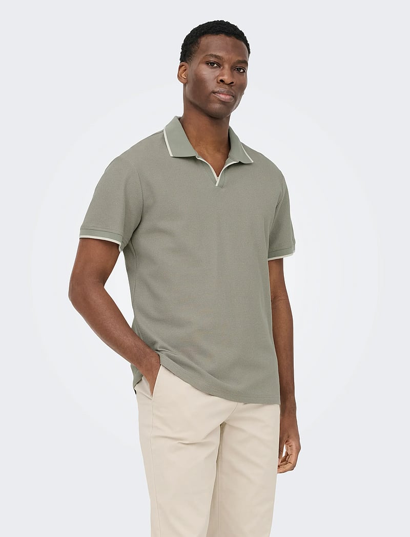 ONLY & SONS - ONSASTON REG SS FRML RESORT POLO - kurzärmelig - laurel oak - 0
