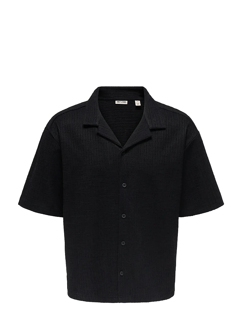 ONLY & SONS - ONSANDRE RLX SS SHIRT - kurzarmhemden - black - 0
