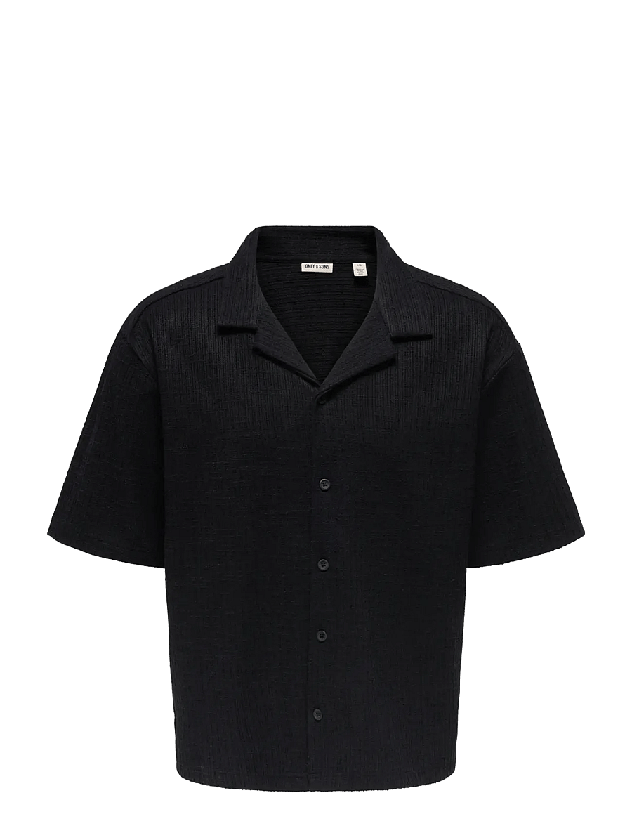 ONLY & SONS - ONSANDRE RLX SS SHIRT - kortärmade skjortor - black - 0
