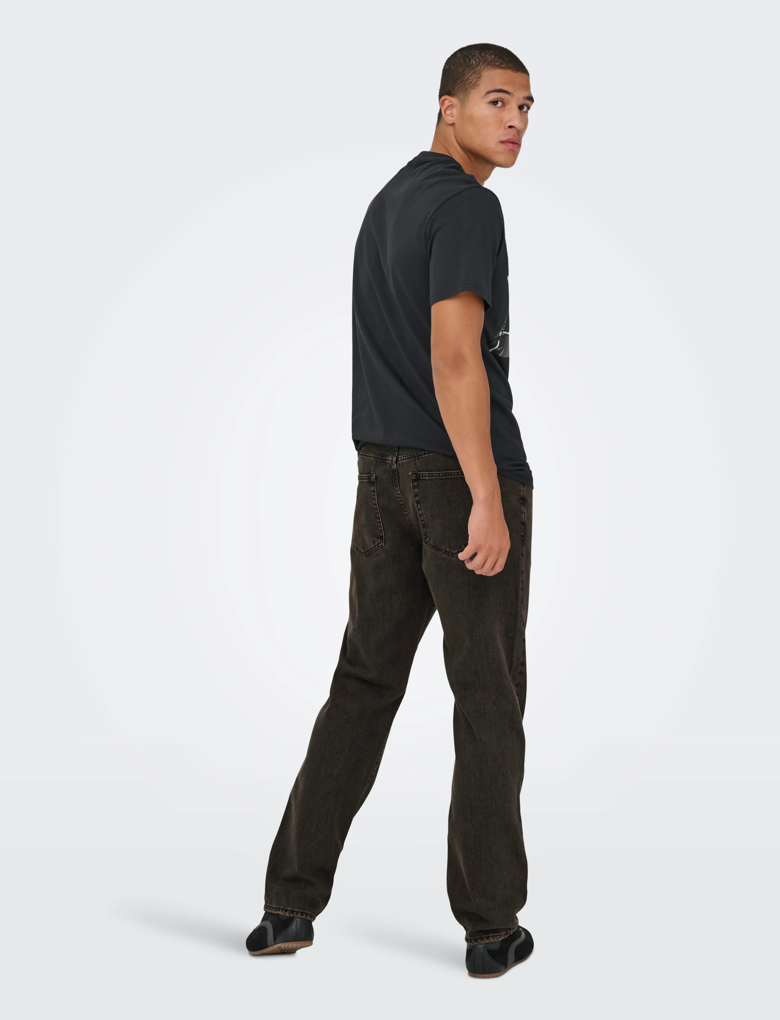 ONLY & SONS - ONSEDGE STRAIGHT BROWN 7462 TAI DNM NOOS - klassikalised teksad - brown stone - 3