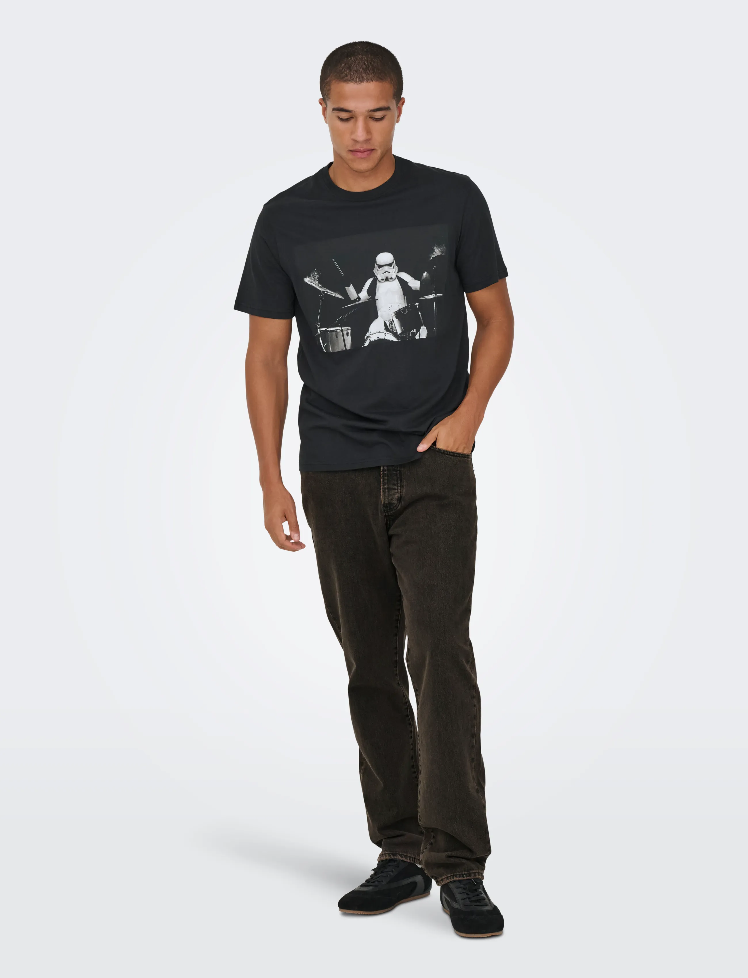 ONLY & SONS - ONSEDGE STRAIGHT BROWN 7462 TAI DNM NOOS - klassikalised teksad - brown stone - 4