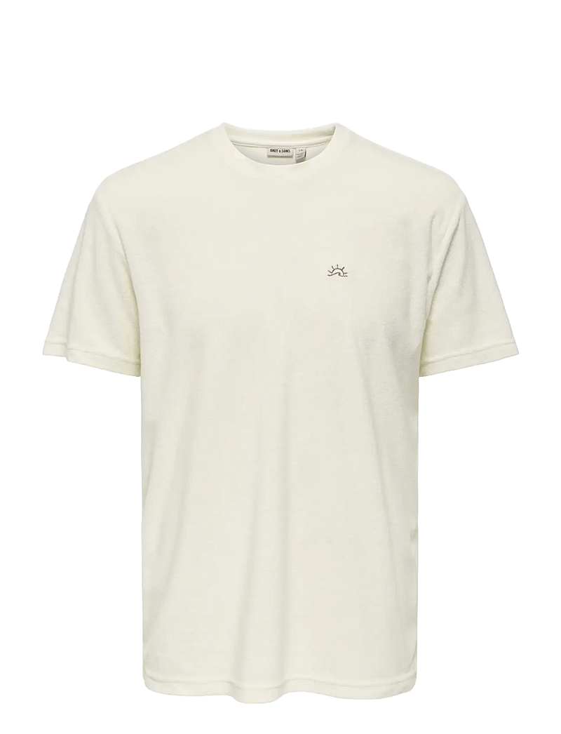 ONLY & SONS - ONSTELLAS REG SS FROTTE TEE - kortærmede t-shirts - egret - 0
