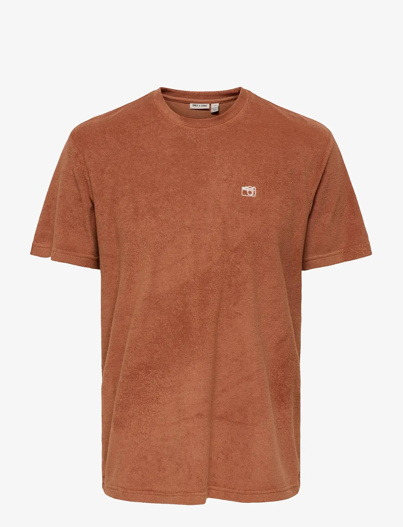 ONLY & SONS - ONSTELLAS REG SS FROTTE TEE - lühikeste varrukatega t-särgid - rustic brown - 1