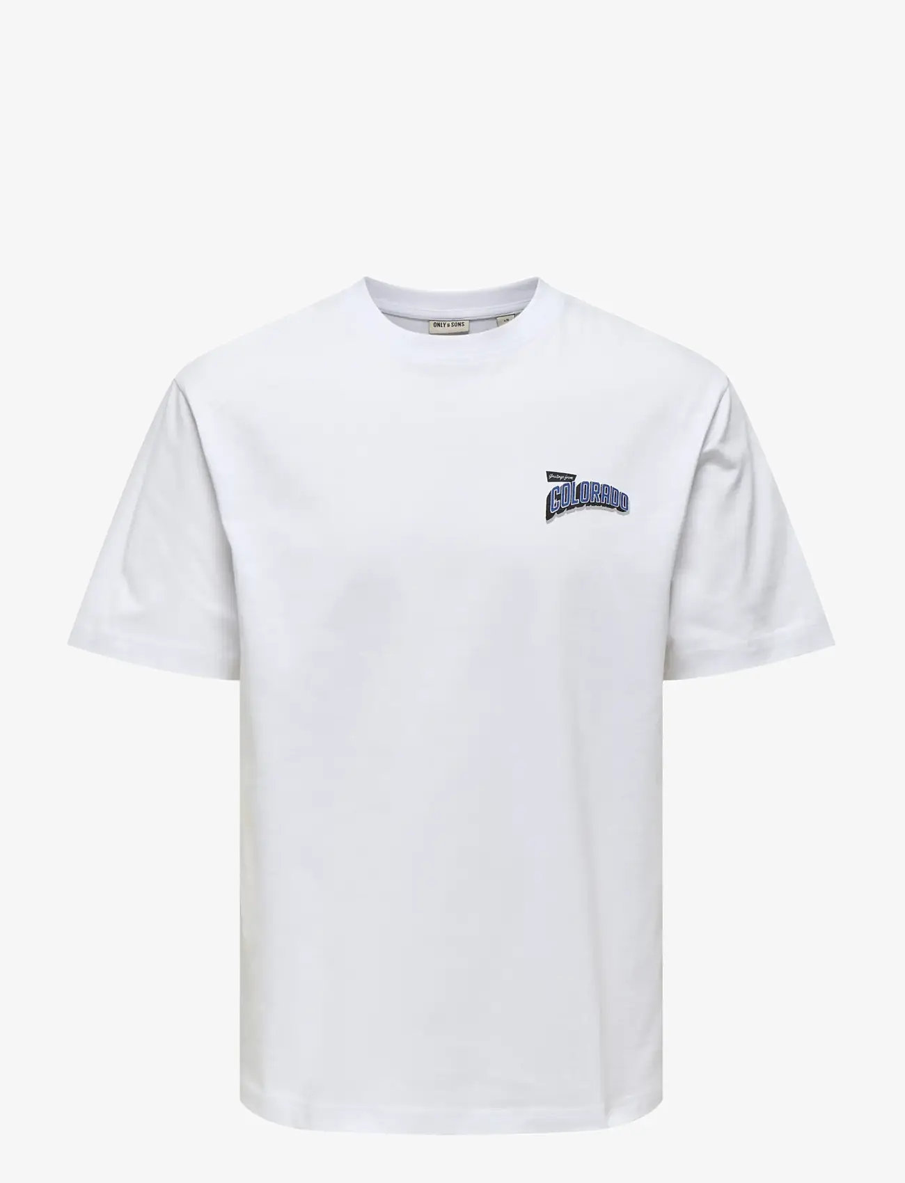 ONLY & SONS - ONSFRED STATES LIFE RLX SS TEE CS CBO - kortærmede t-shirts - bright white - 0