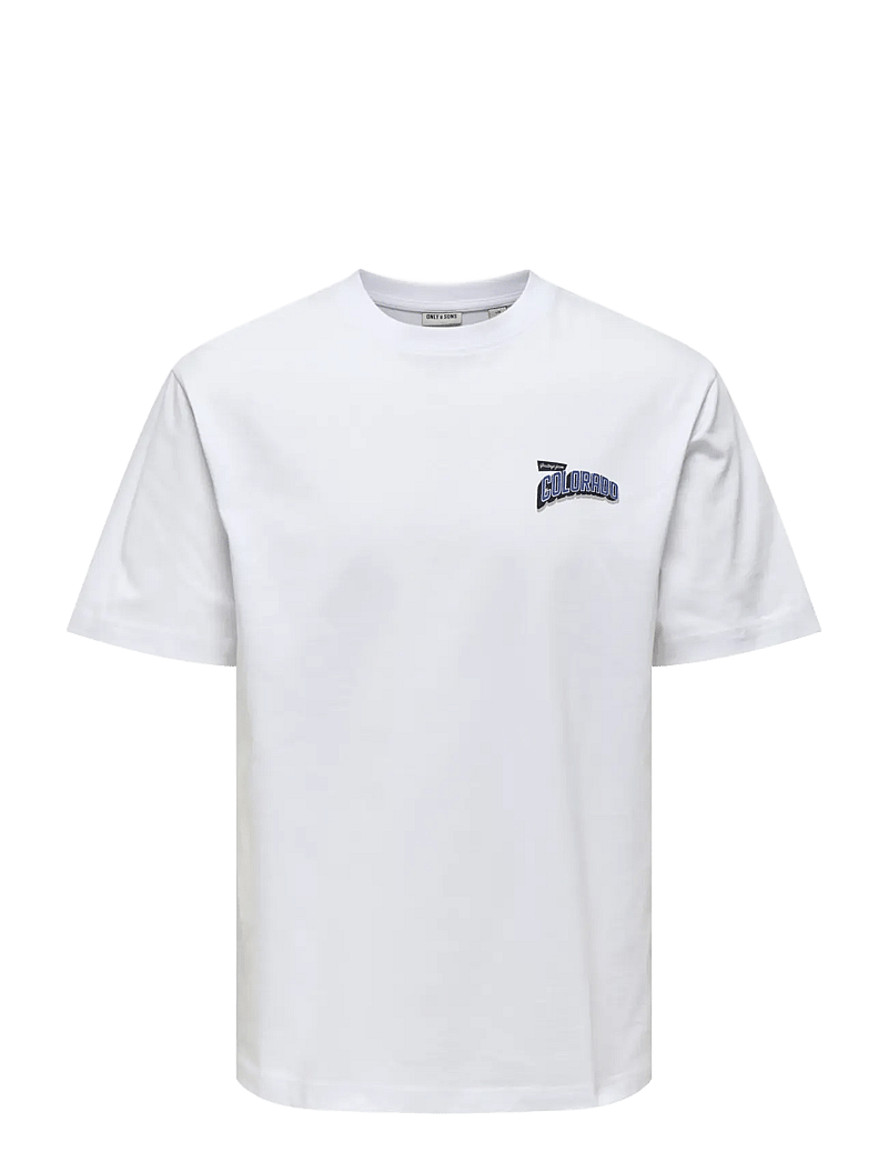 ONLY & SONS - ONSFRED STATES LIFE RLX SS TEE CS CBO - kortærmede t-shirts - bright white - 0