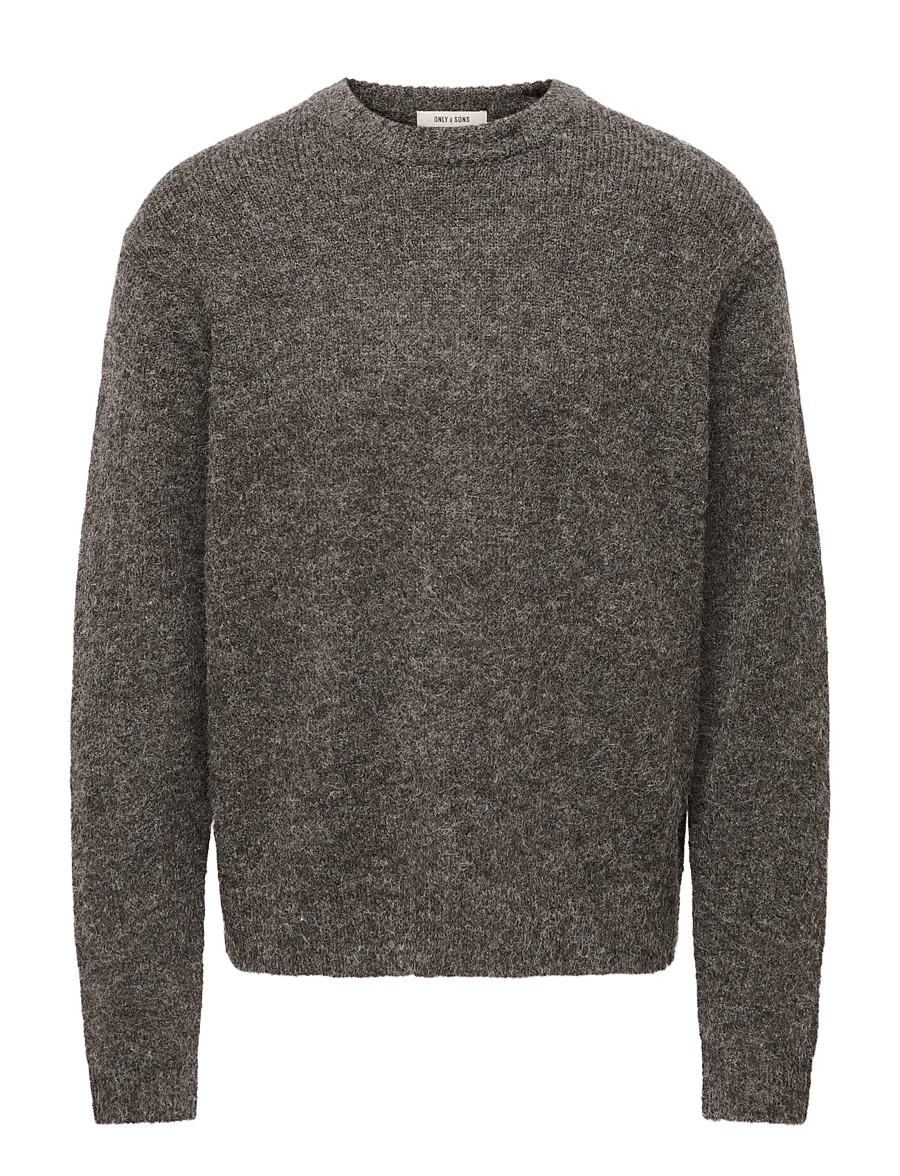 ONLY & SONS - ONSHALE LS RLX CREW KNIT NOOS - demitasse - 1