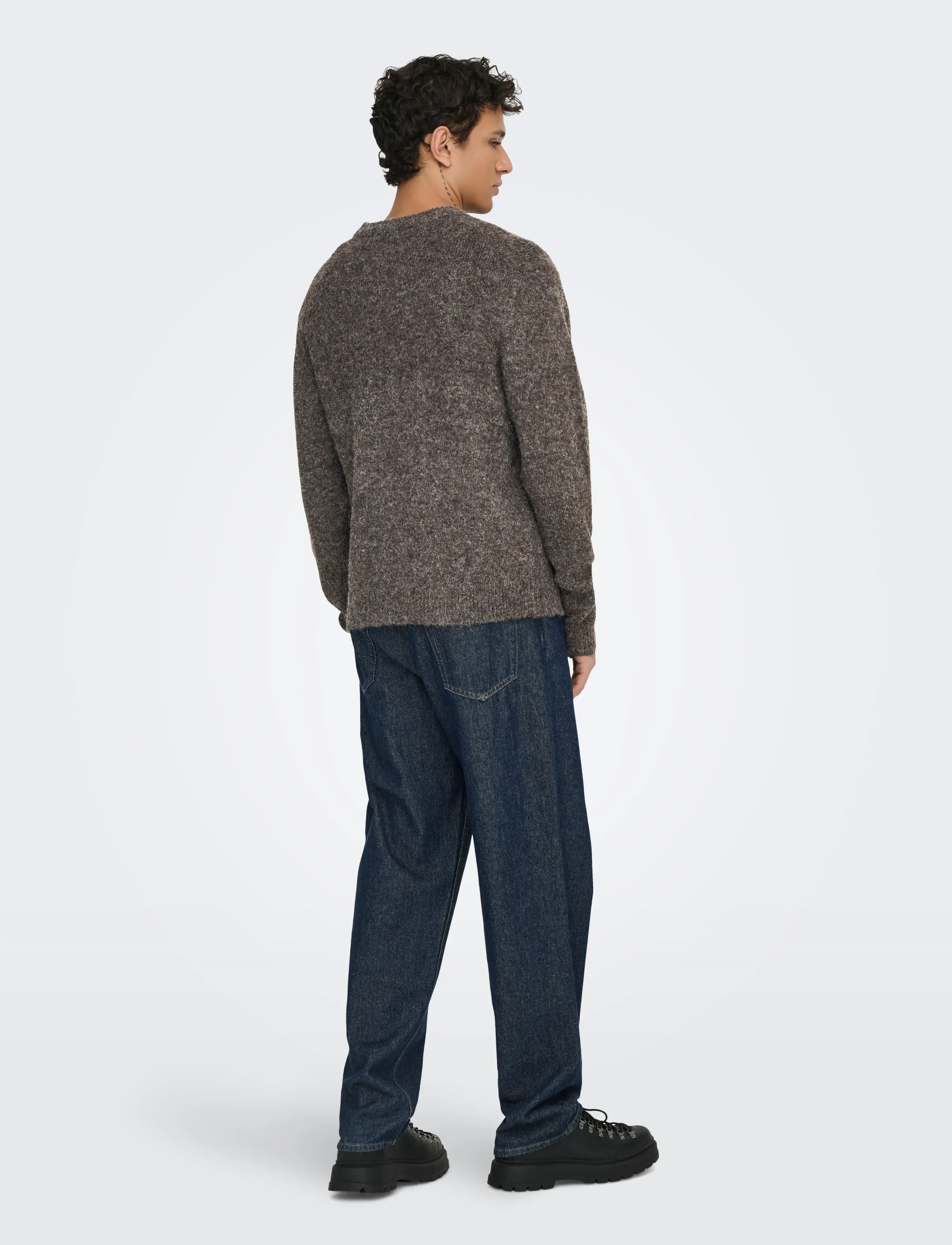 ONLY & SONS - ONSHALE LS RLX CREW KNIT NOOS - demitasse - 3