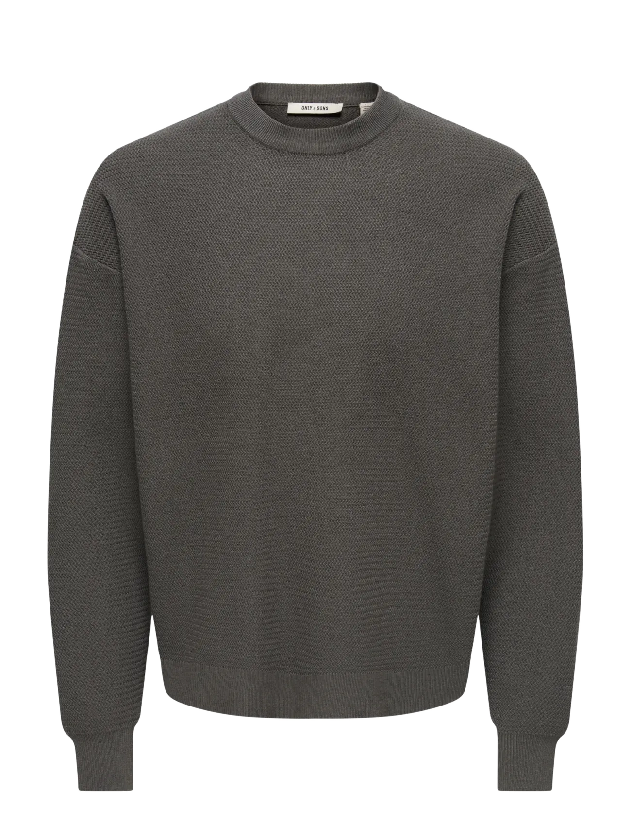 ONLY & SONS ONSVIEW LS JAQUARD CREW DS KNIT - Neuleet - BELUGA / grey