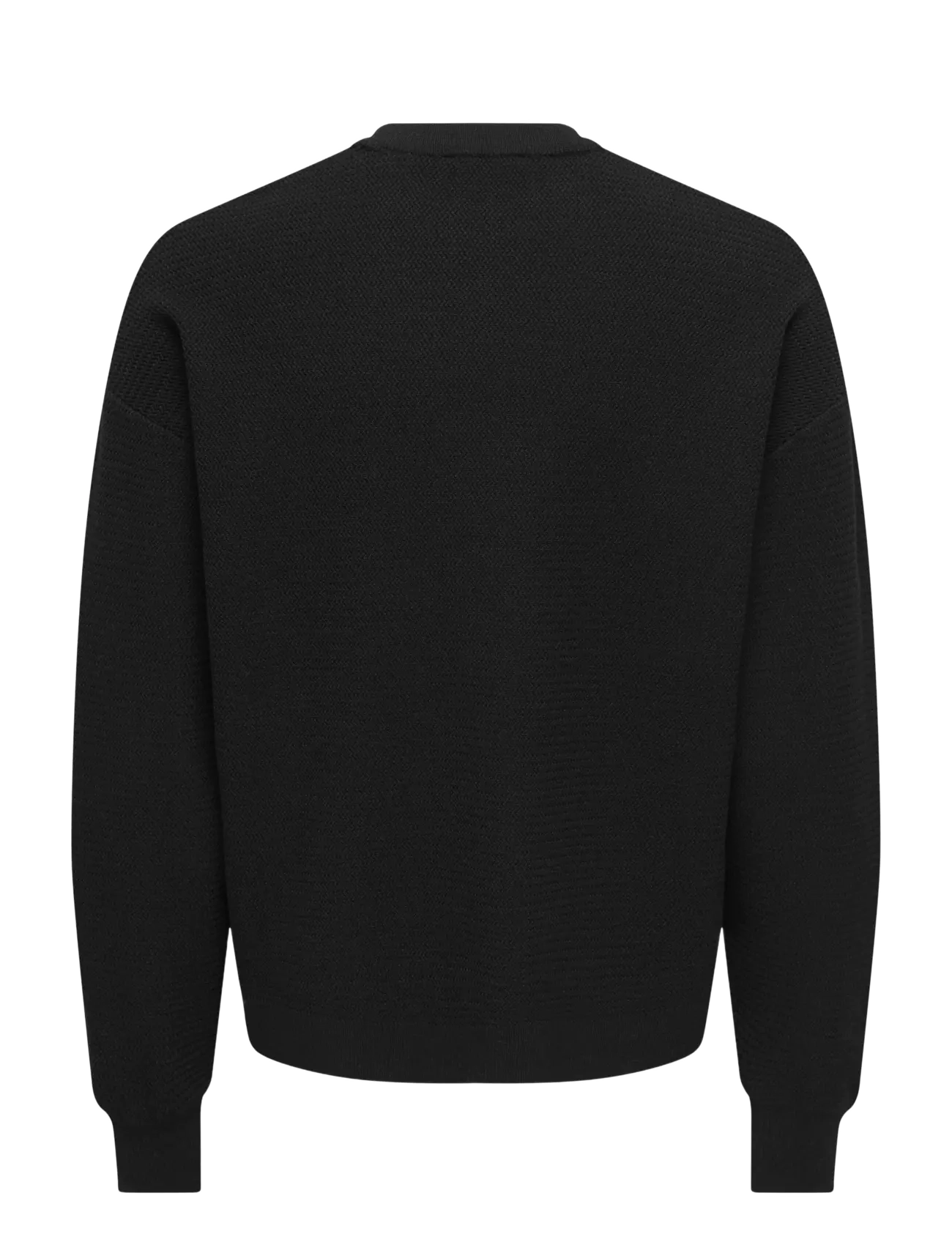 ONLY & SONS - ONSVIEW LS JAQUARD CREW DS KNIT - rundhals - black - 1