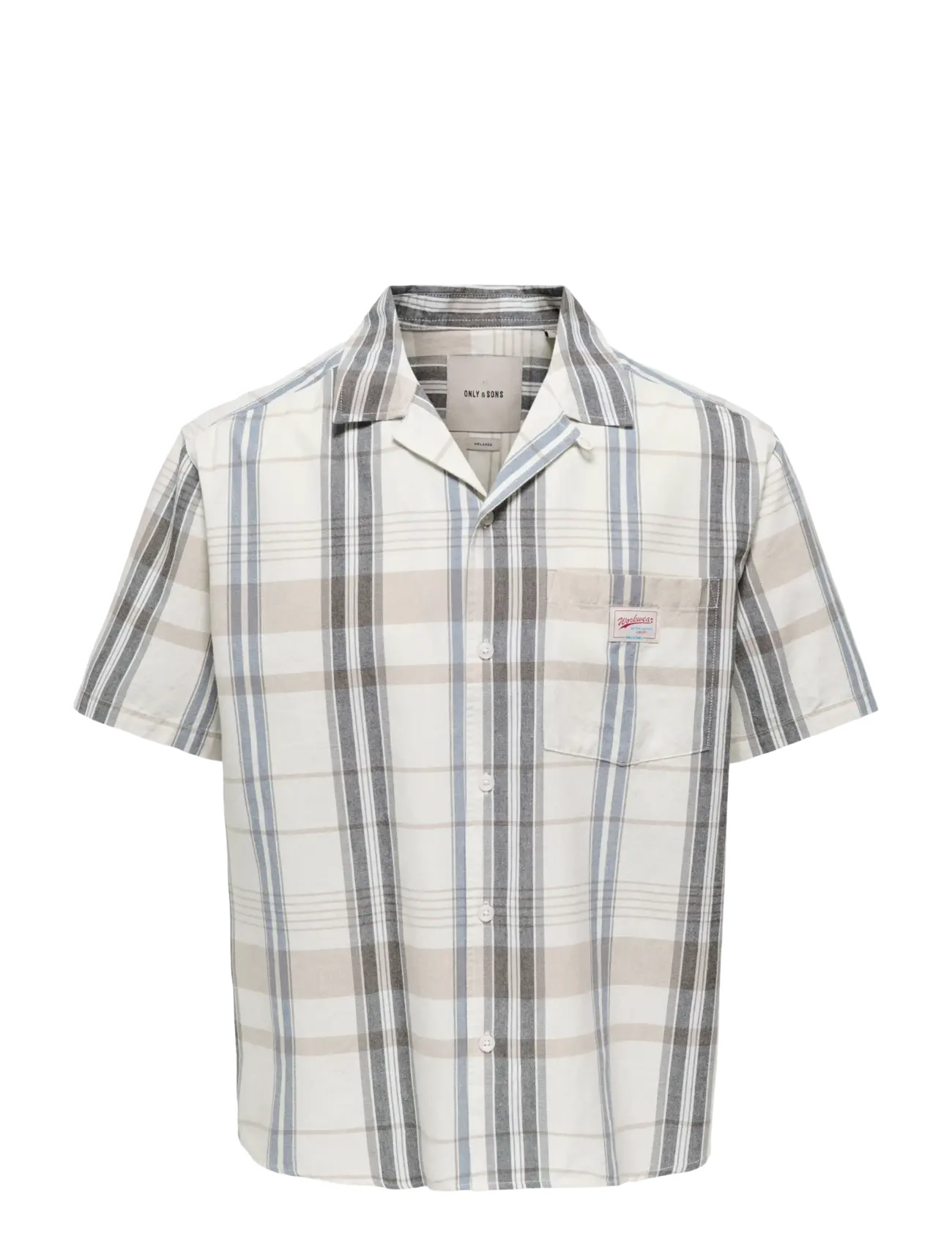 ONLY & SONS ONSEBERT RLX RESORT SS SHIRT WW - Vabaajasärgid - EGRET / cream