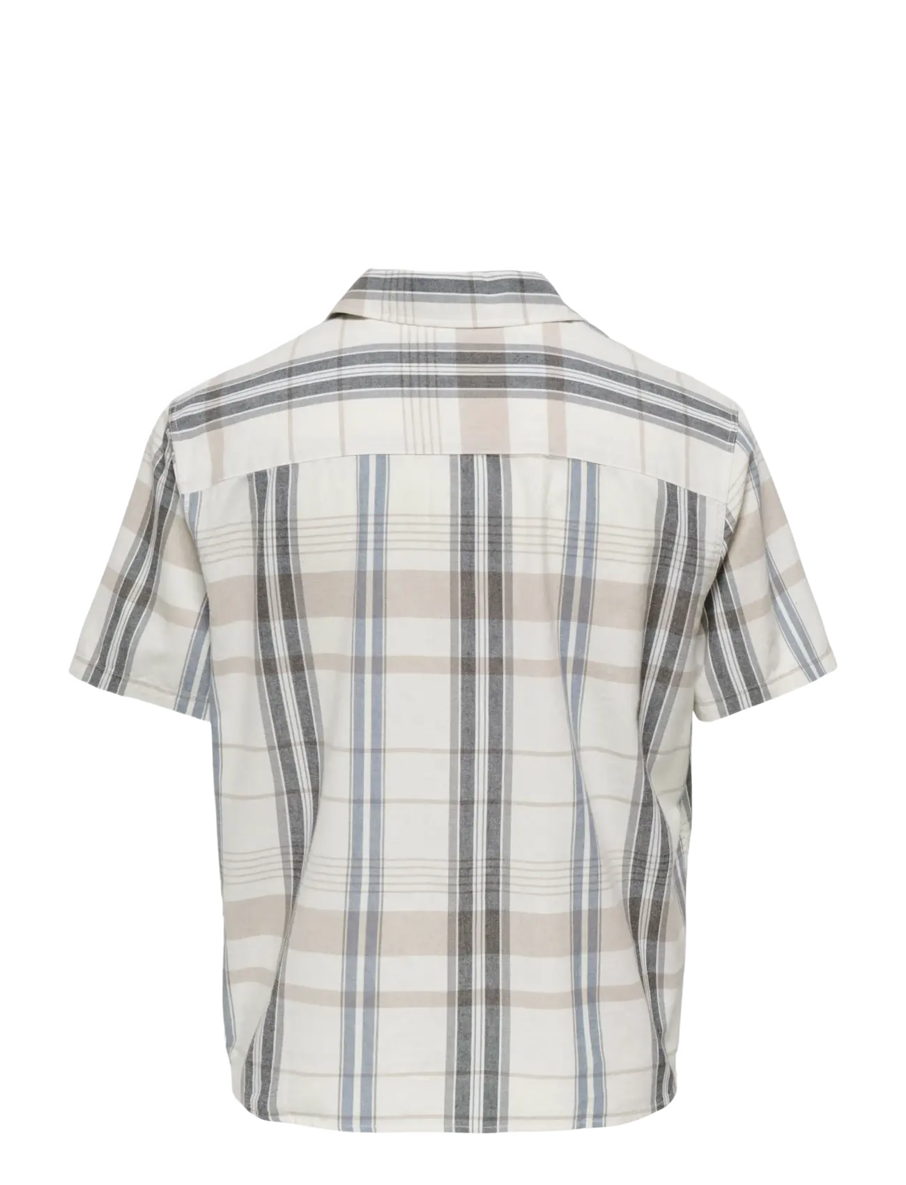 ONLY & SONS - ONSEBERT RLX RESORT SS SHIRT WW - ruutupaidat - egret - 2