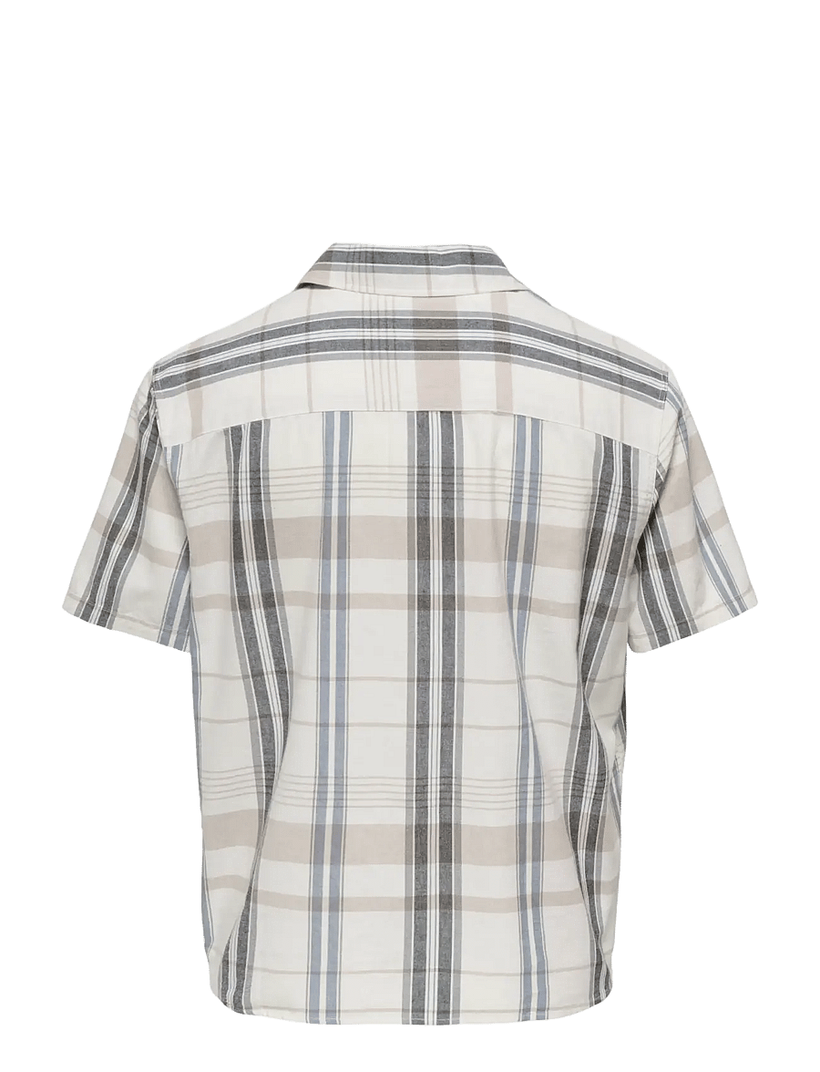 ONLY & SONS - ONSEBERT RLX RESORT SS SHIRT WW - karierte hemden - egret - 2