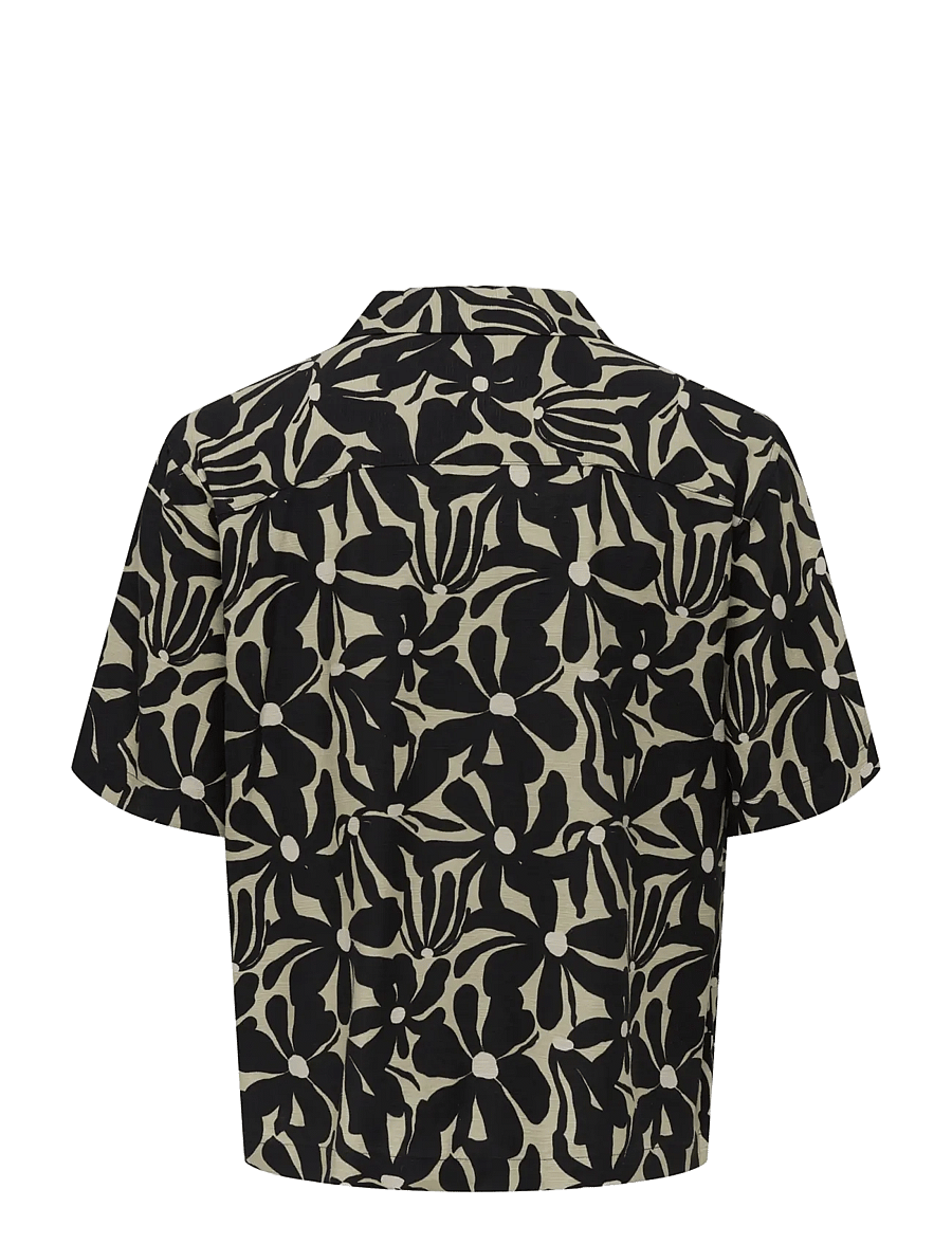 ONLY & SONS - OSJHARVI REG RESORT SS AOP 041 SHIRT WVN - kurzärmlige hemden - jet black - 1