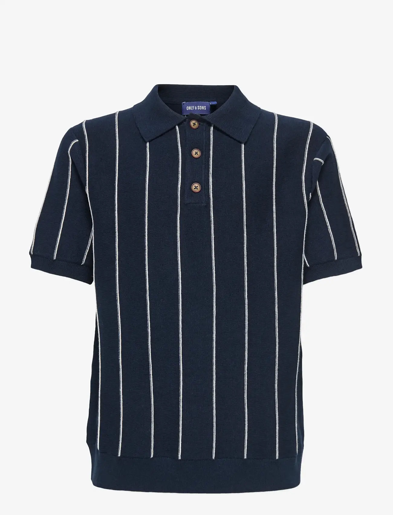 ONLY & SONS - OSJSAIM REG 12 STRIPE SS POLO KNT - kurzärmelig - dark sapphire - 0