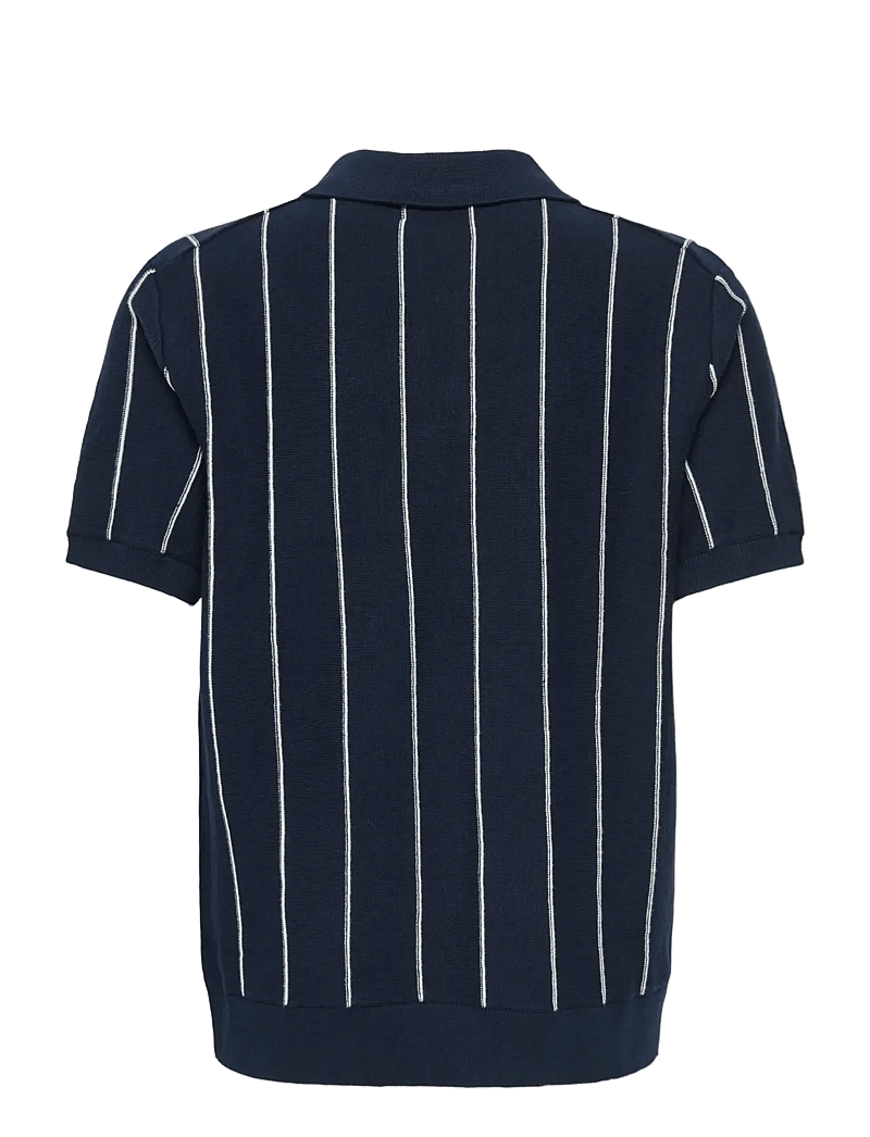 ONLY & SONS - OSJSAIM REG 12 STRIPE SS POLO KNT - kurzärmelig - dark sapphire - 1