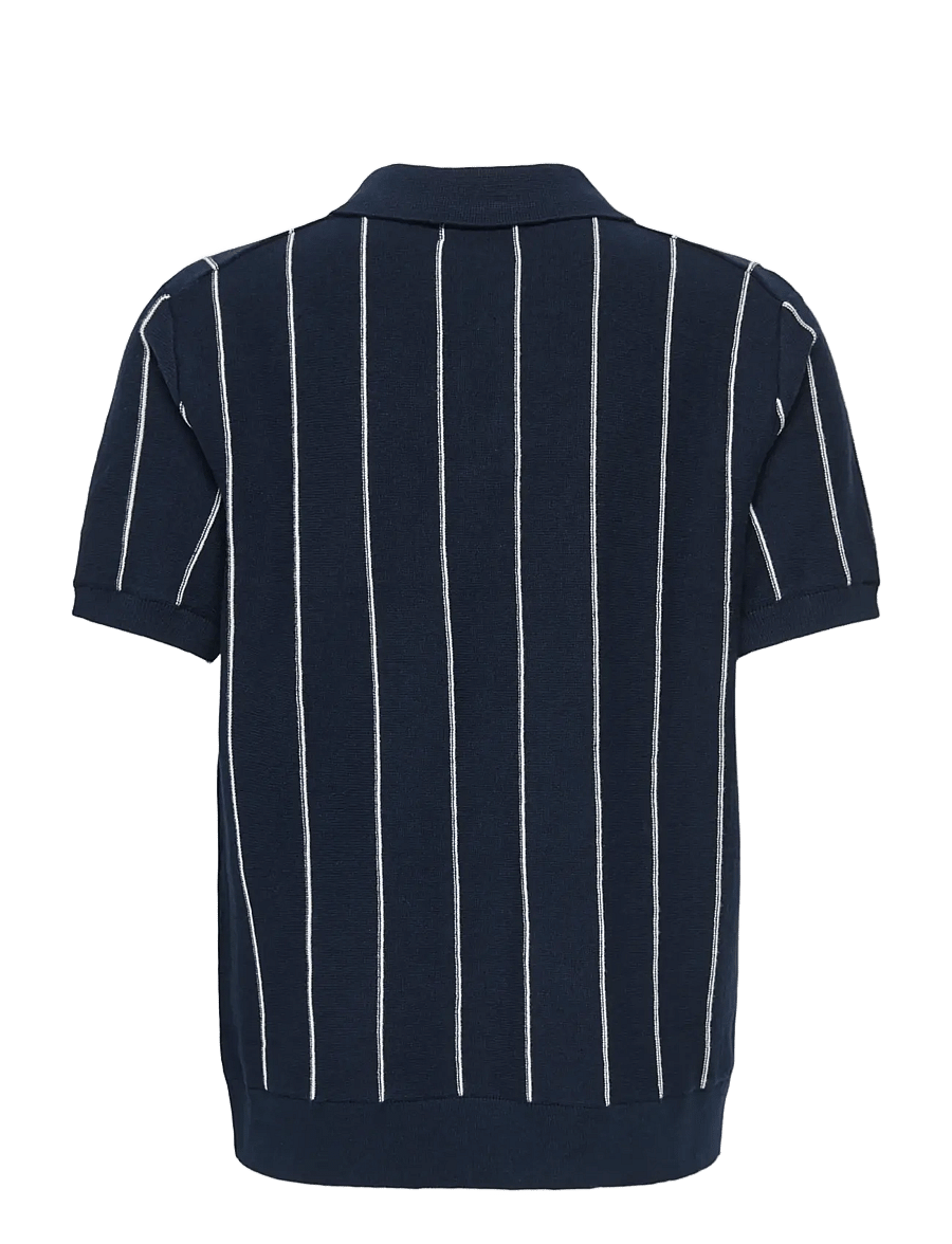 ONLY & SONS - OSJSAIM REG 12 STRIPE SS POLO KNT - kurzärmelig - dark sapphire - 1
