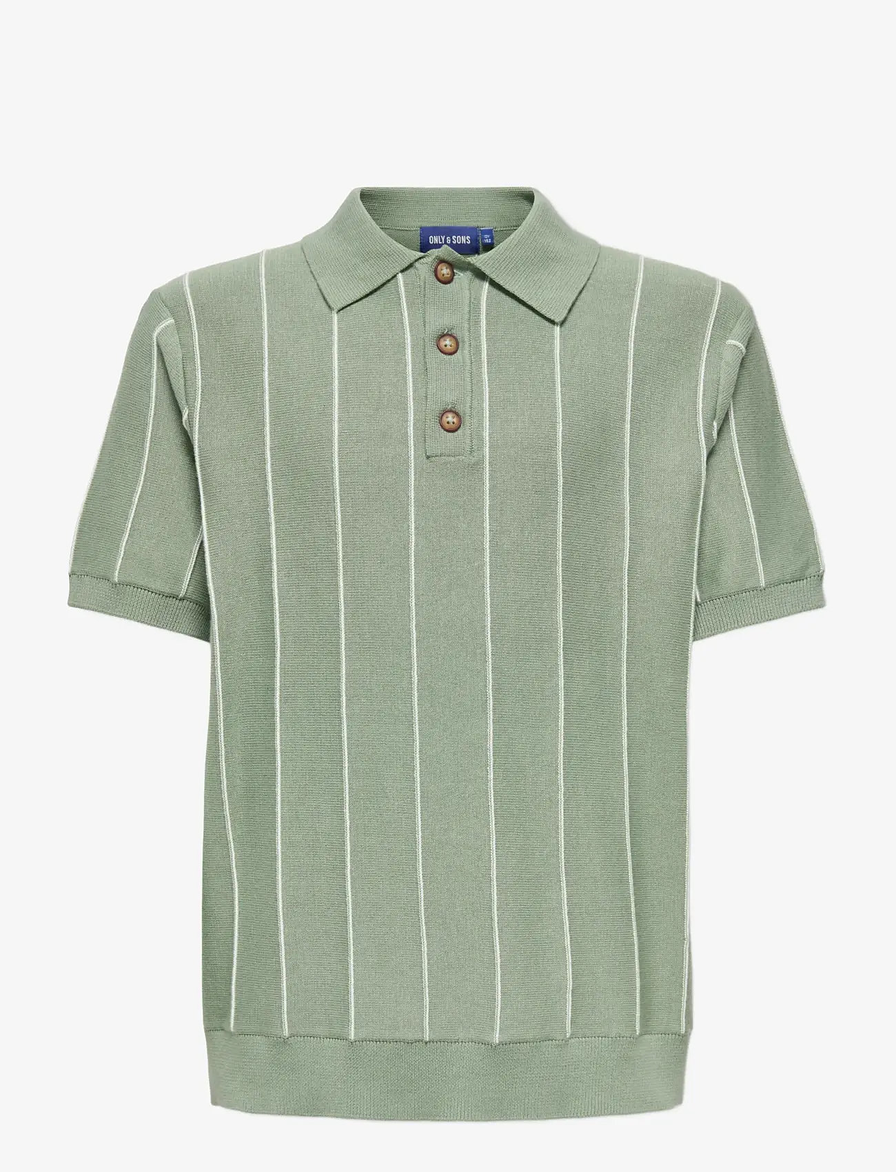 ONLY & SONS - OSJSAIM REG 12 STRIPE SS POLO KNT - kurzärmelig - iceberg green - 0