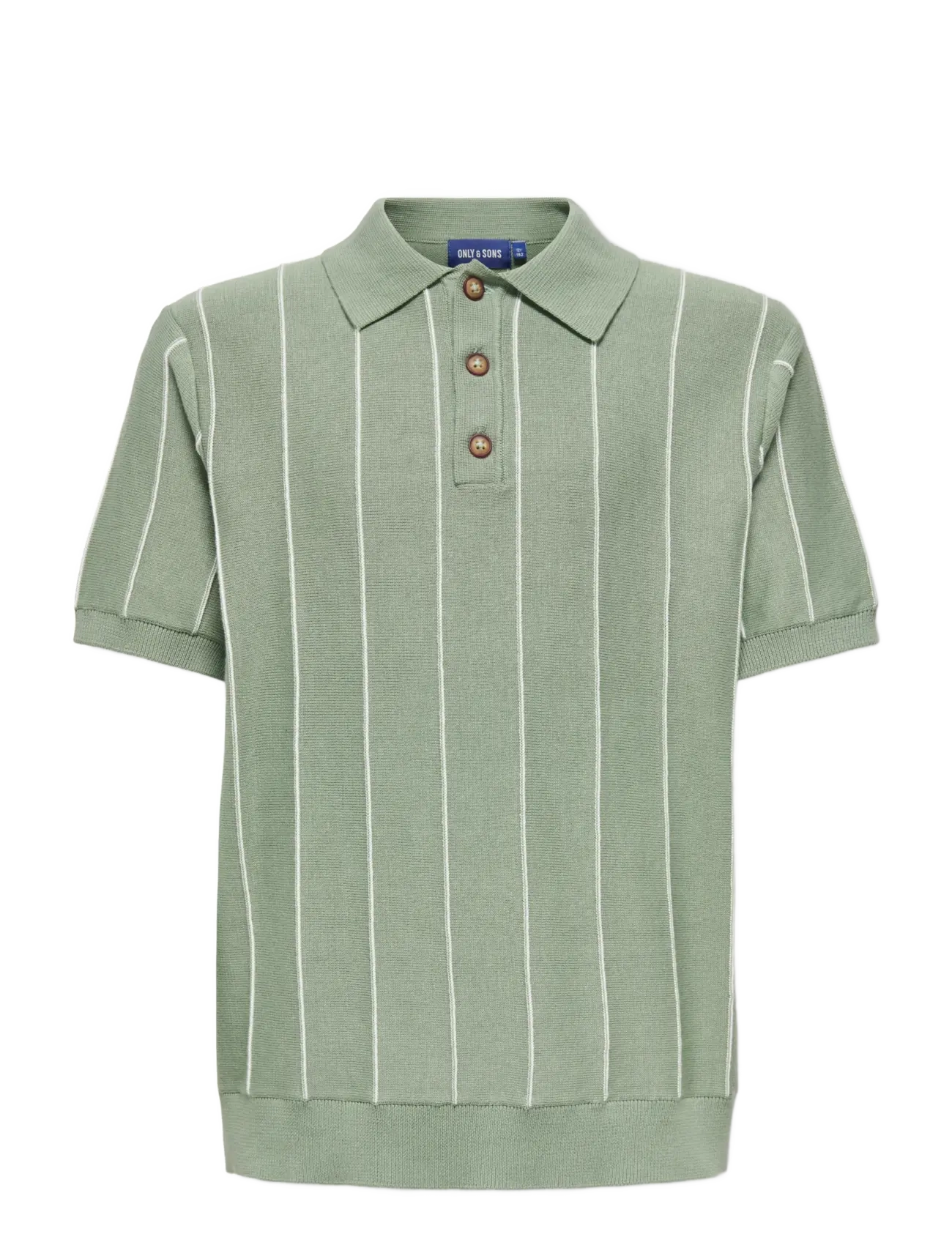 ONLY & SONS OSJSAIM REG 12 STRIPE SS POLO KNT - ONLY & SONS JUNIOR - ICEBERG GREEN / green