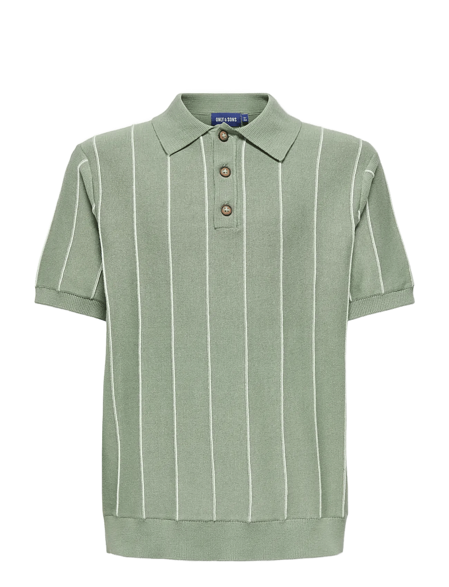 ONLY & SONS - OSJSAIM REG 12 STRIPE SS POLO KNT - polo marškinėliai trumpomis rankovėmis - iceberg green - 0