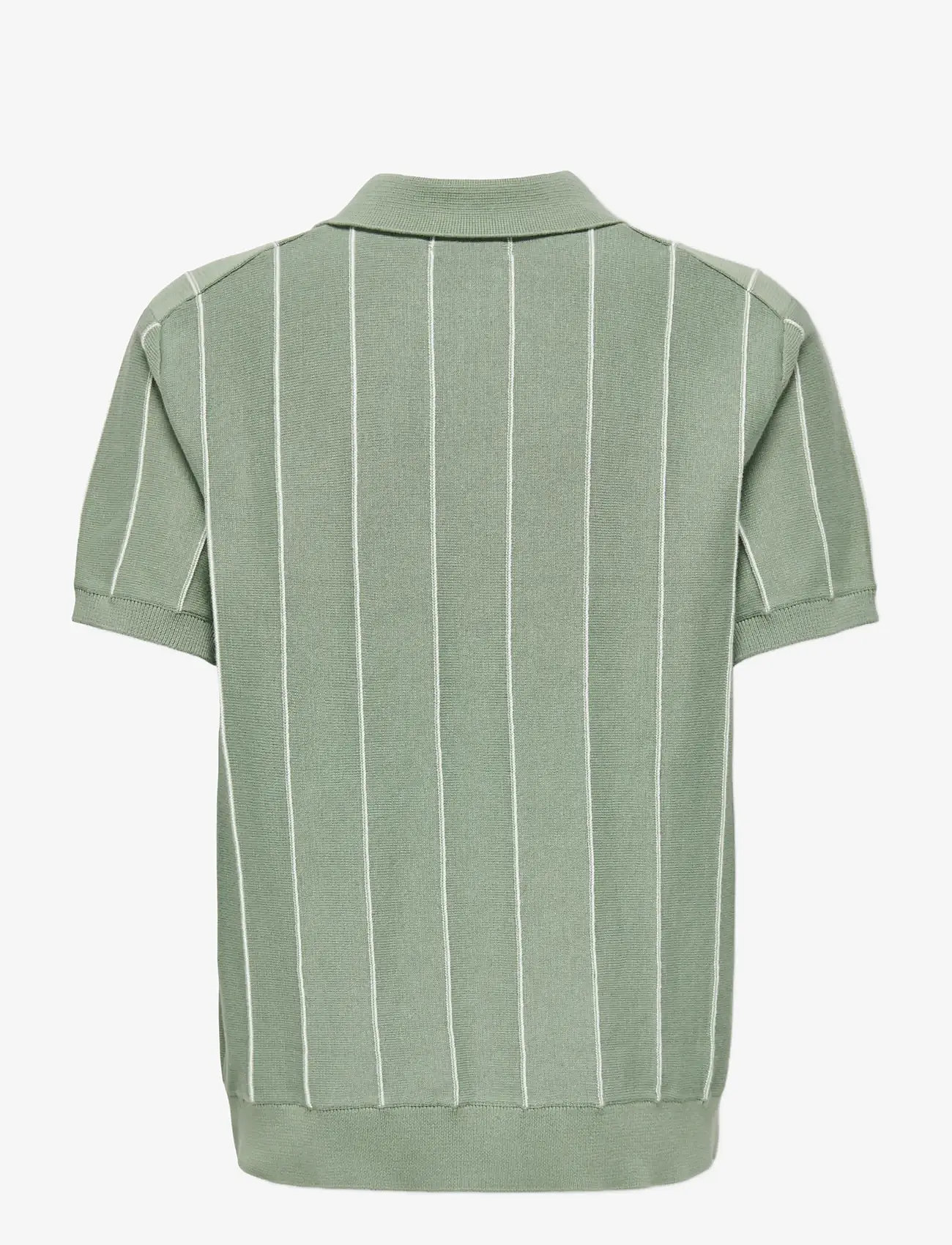 ONLY & SONS - OSJSAIM REG 12 STRIPE SS POLO KNT - kurzärmelig - iceberg green - 1