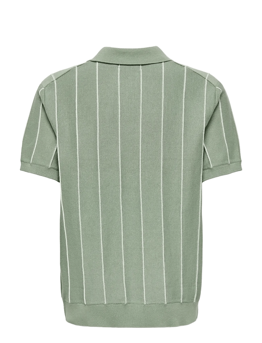 ONLY & SONS - OSJSAIM REG 12 STRIPE SS POLO KNT - polo marškinėliai trumpomis rankovėmis - iceberg green - 1